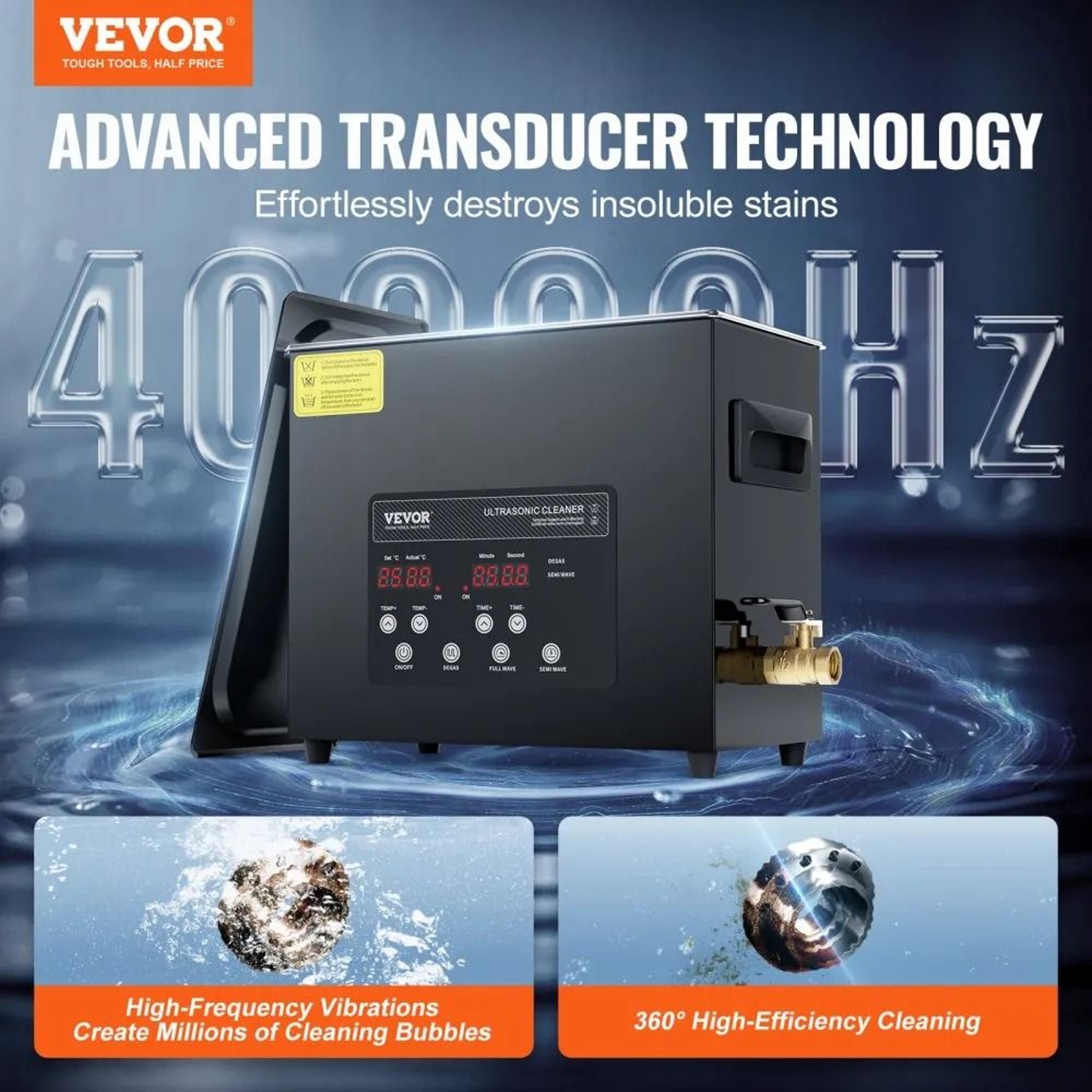 6L Ultrasonic Cleaner With 40kHz Digital Timer And Adjustable Heater 1