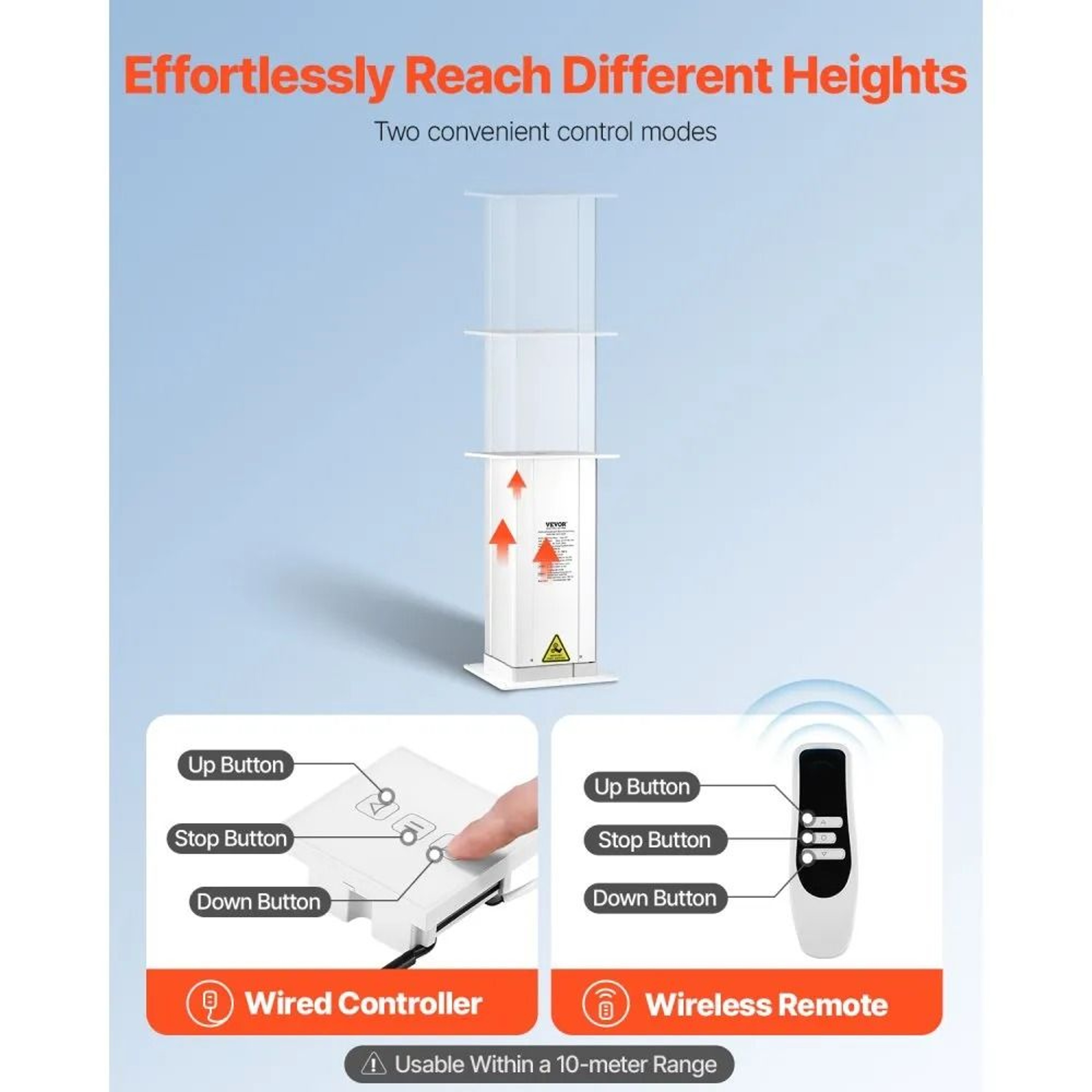 Electric Lifting Column System With 176 Lb Capacity And Adjustable Height 5