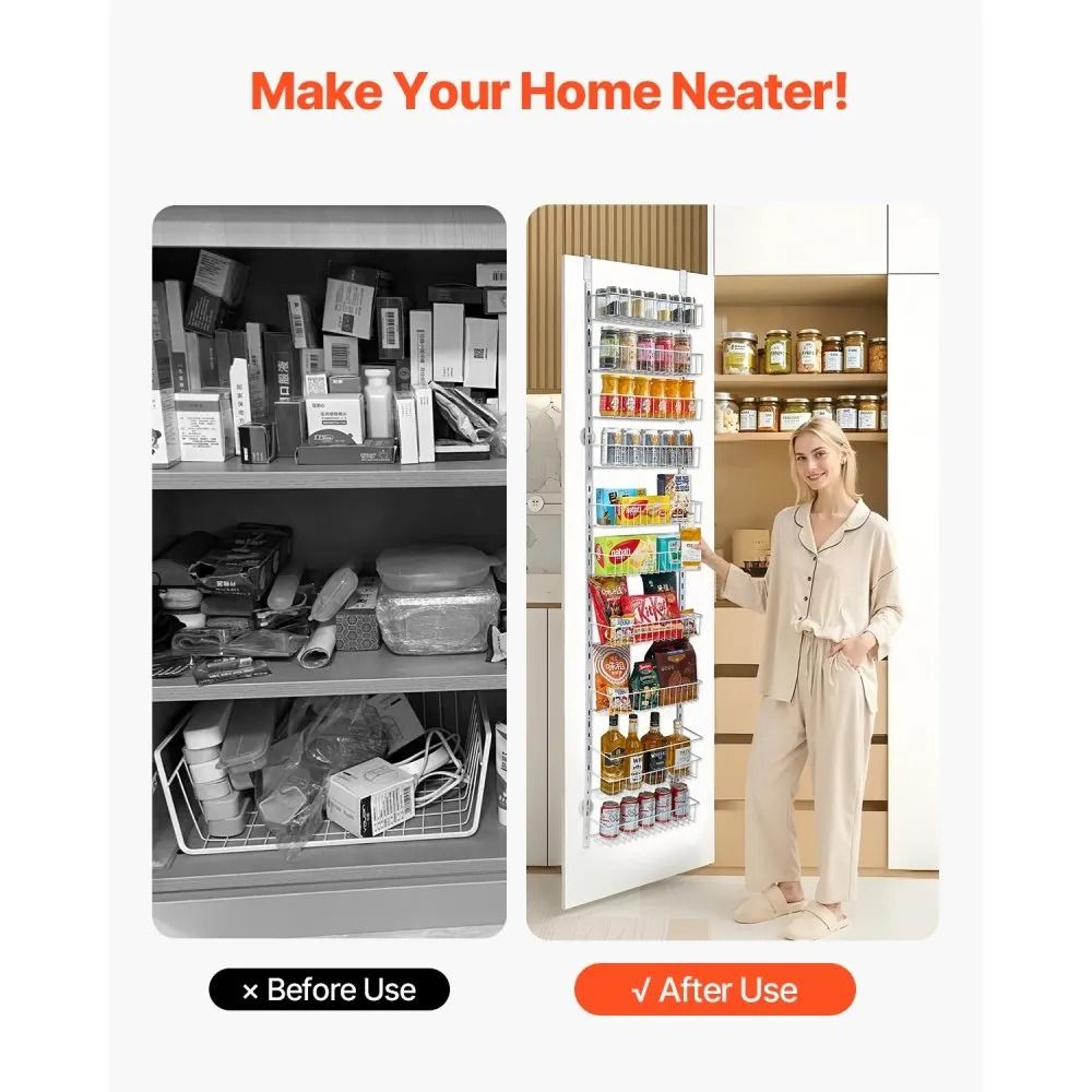 10Tier Over The Door Pantry Organizer With Adjustable Steel Storage Baskets 5