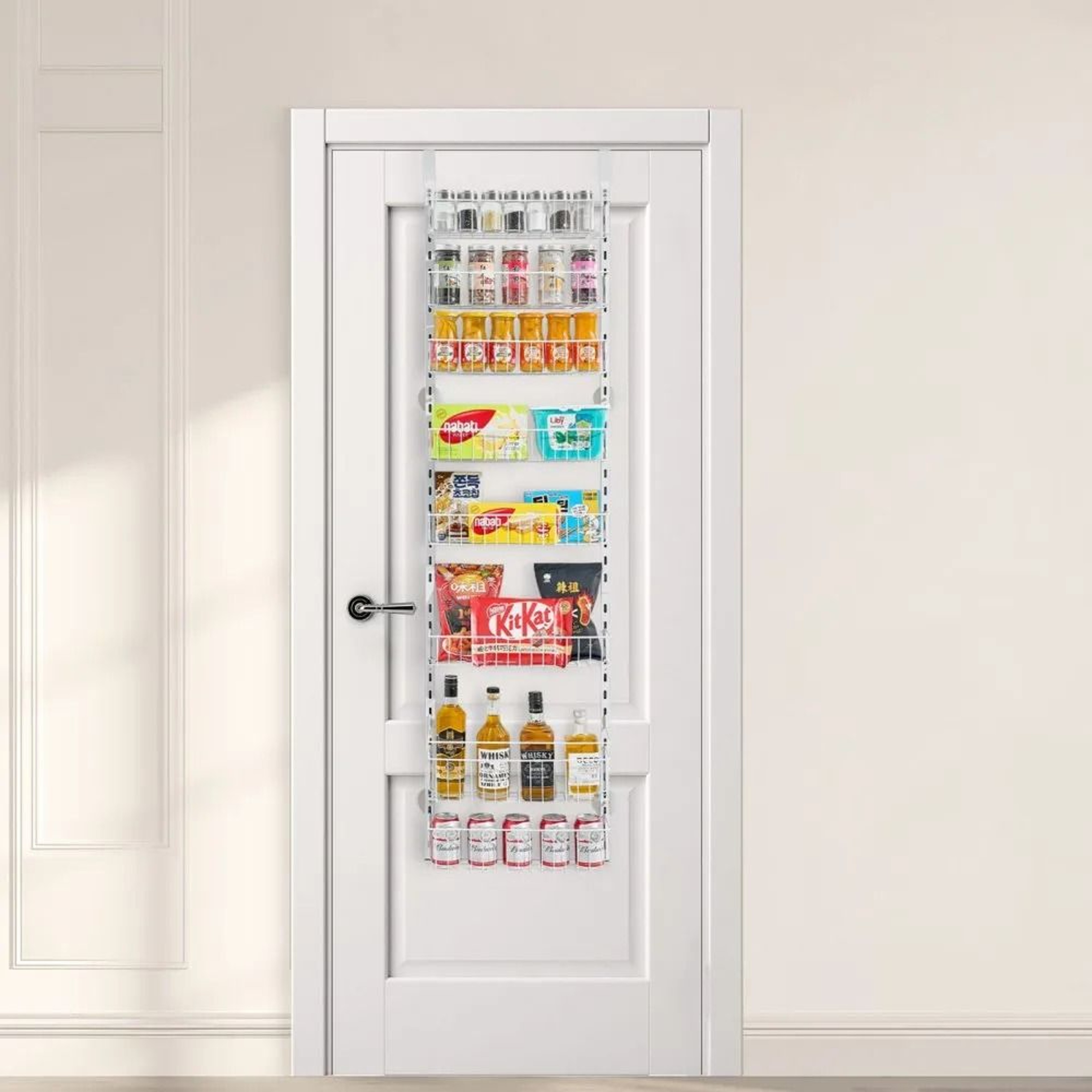 8Tier Over The Door Pantry Organizer With Adjustable Steel Baskets 0