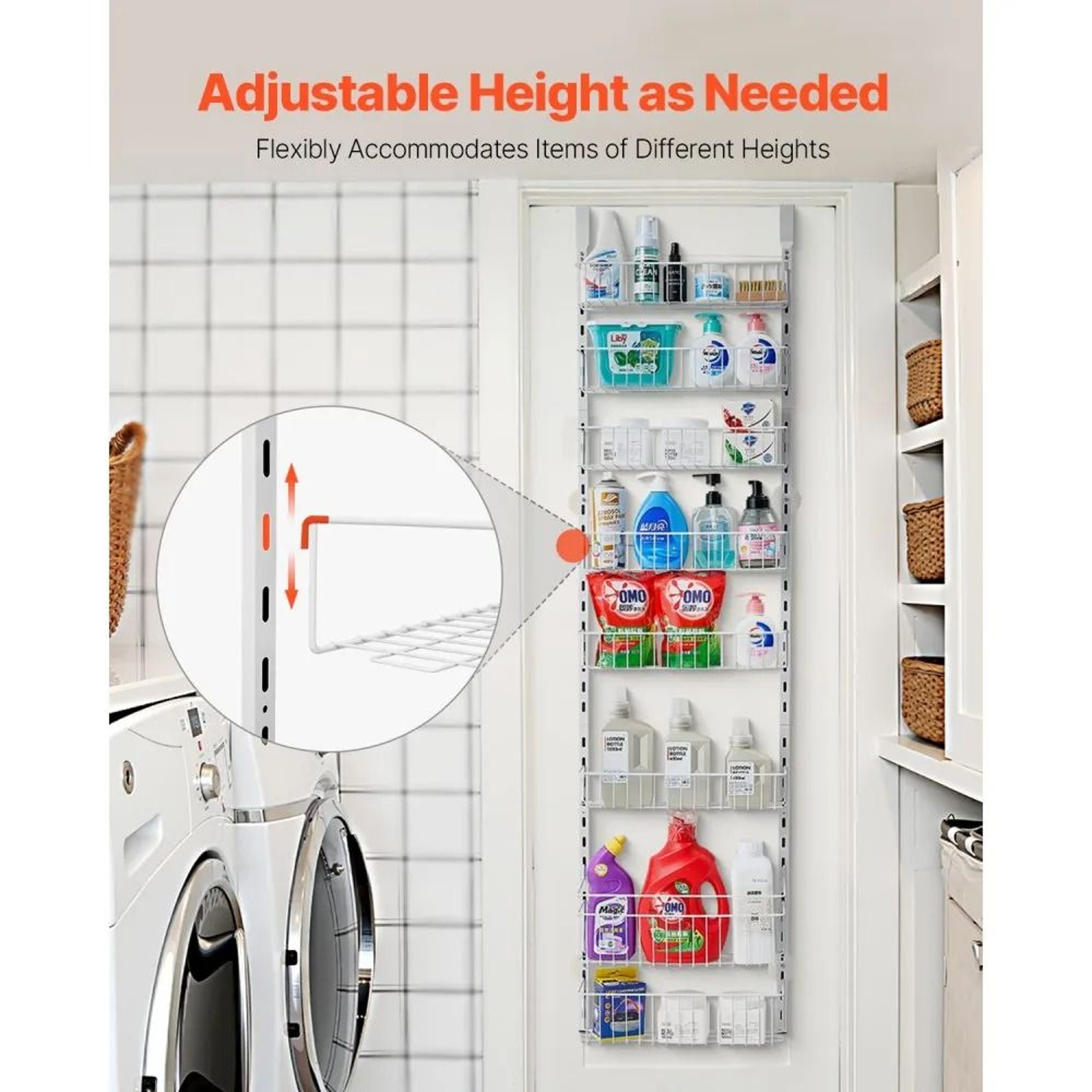 8Tier Over The Door Pantry Organizer With Adjustable Steel Baskets 5