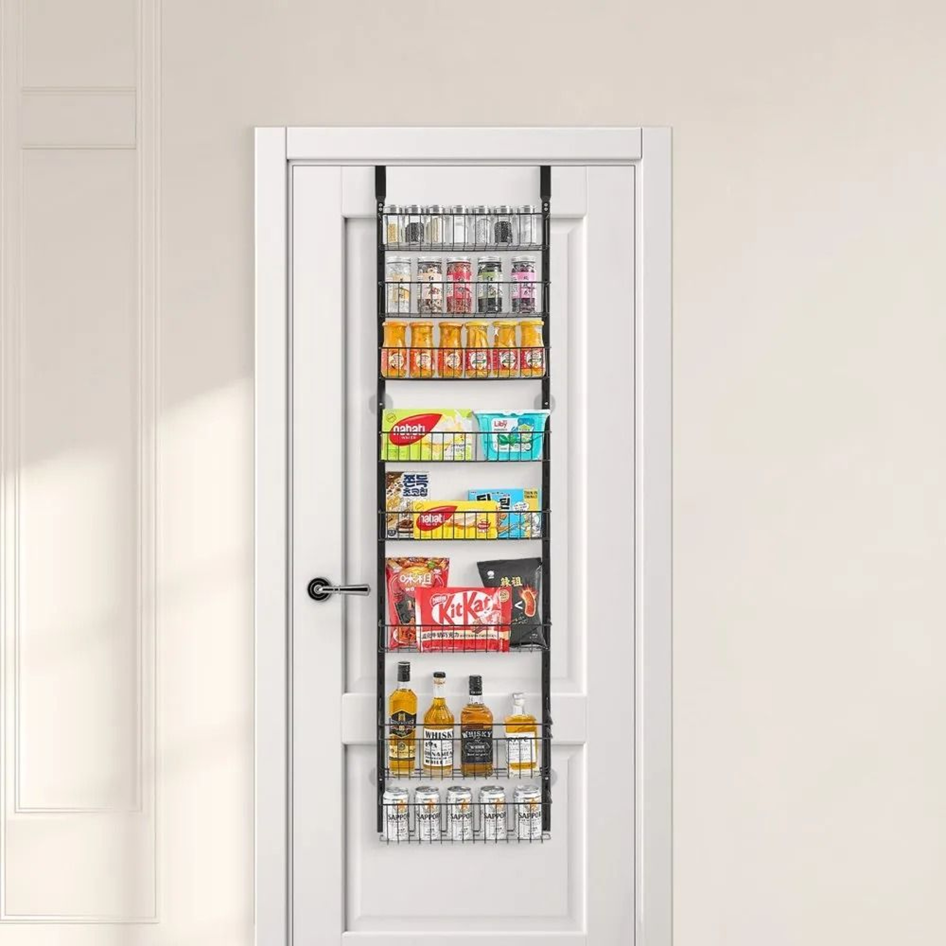 8Tier Over The Door Pantry Organizer With Adjustable Steel Storage Baskets 0