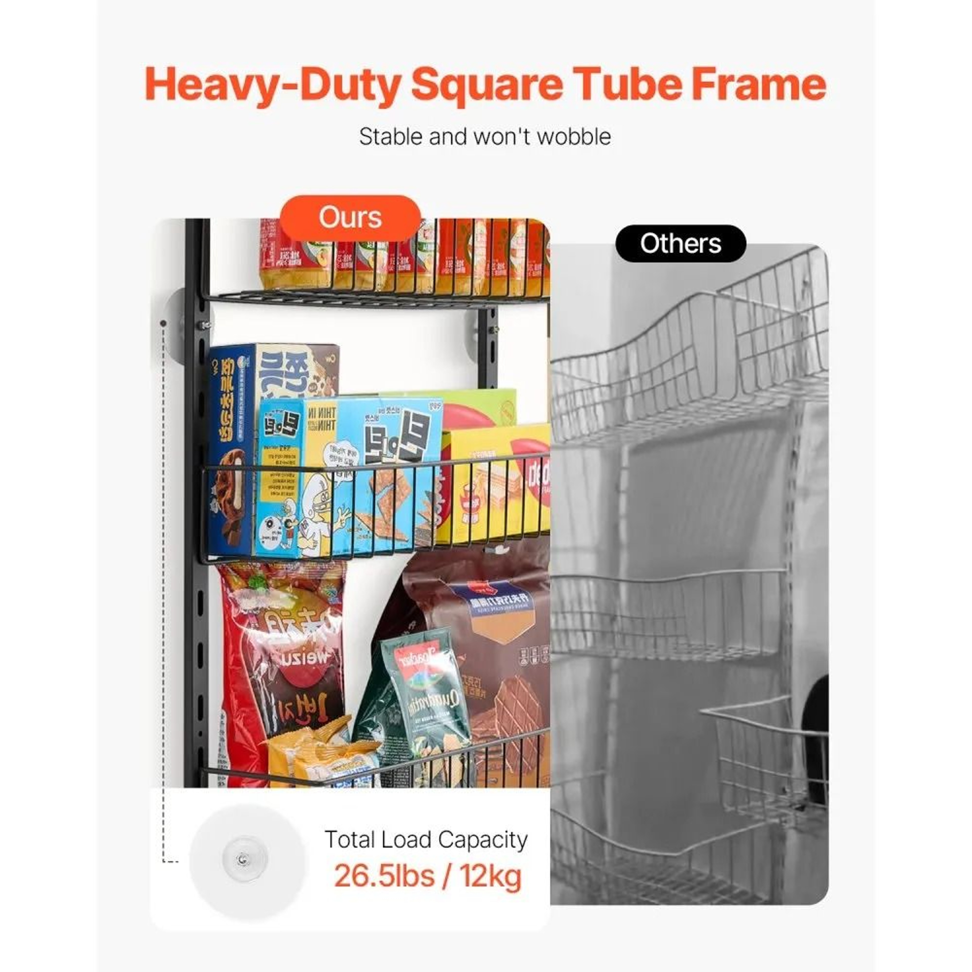 8Tier Over The Door Pantry Organizer With Adjustable Steel Storage Baskets 3