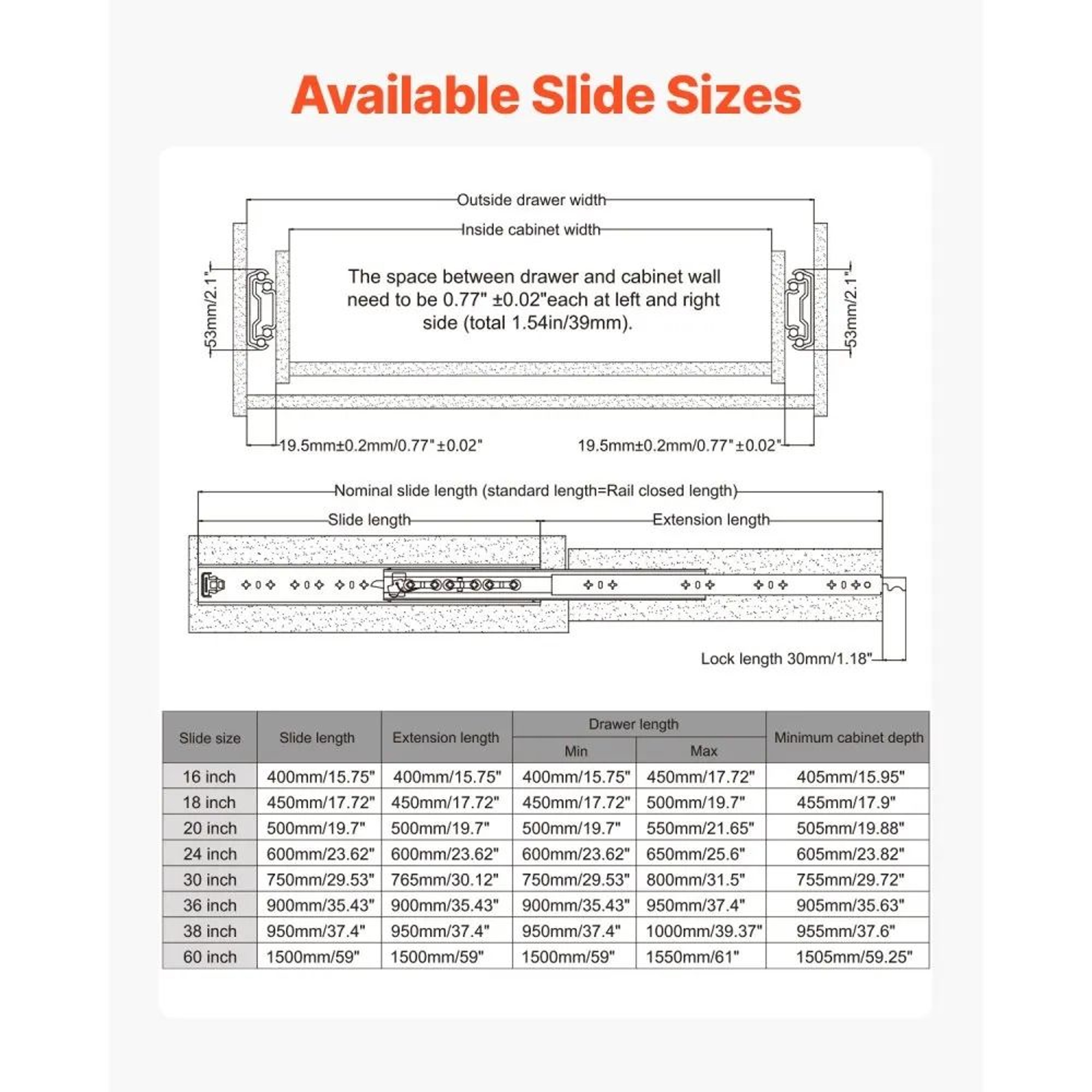 18Inch Heavy Duty Locking Drawer Slides With 250 Lb Capacity And Full Extension 5