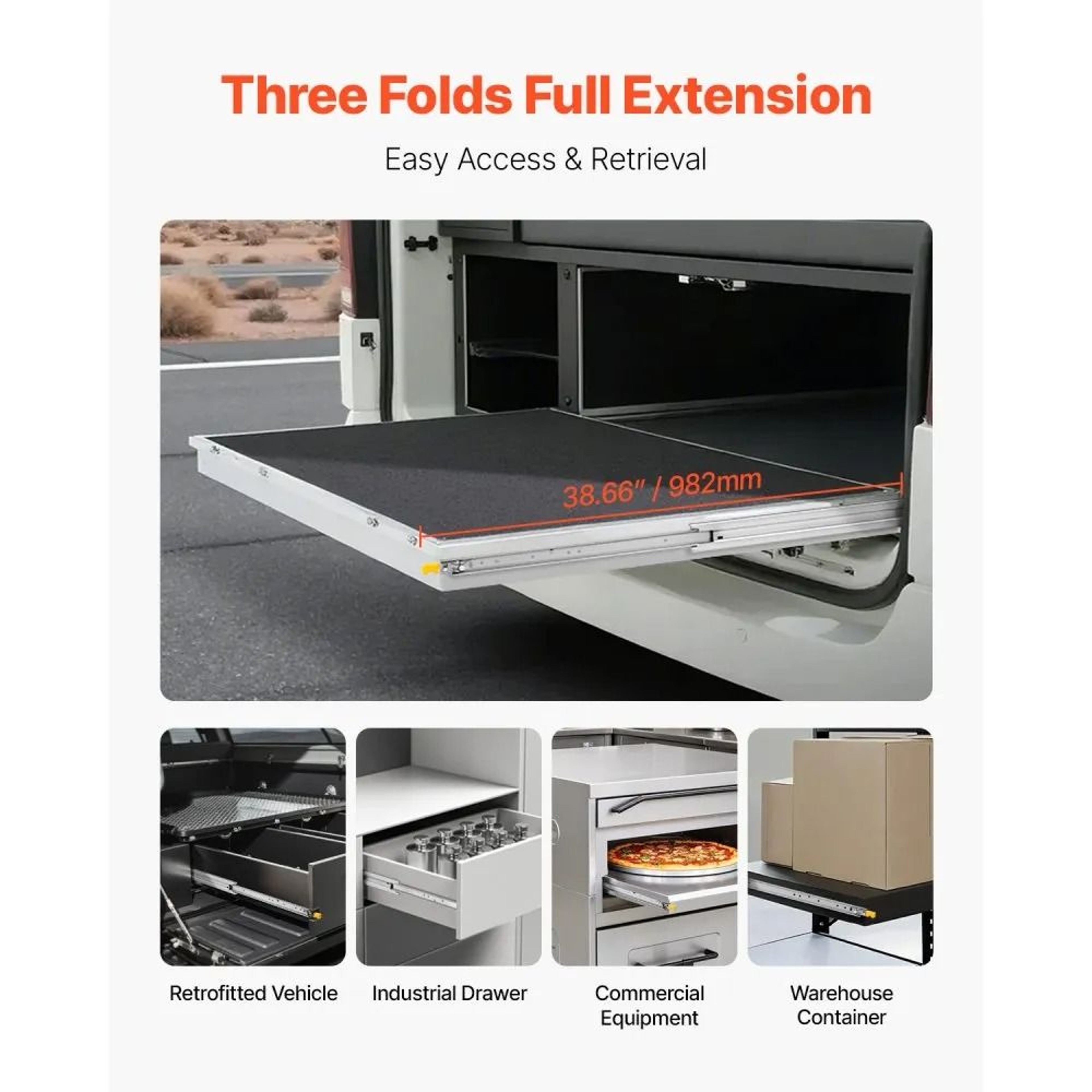 Heavy Duty Locking Drawer Slides Full Extension 250 Lb Capacity 2