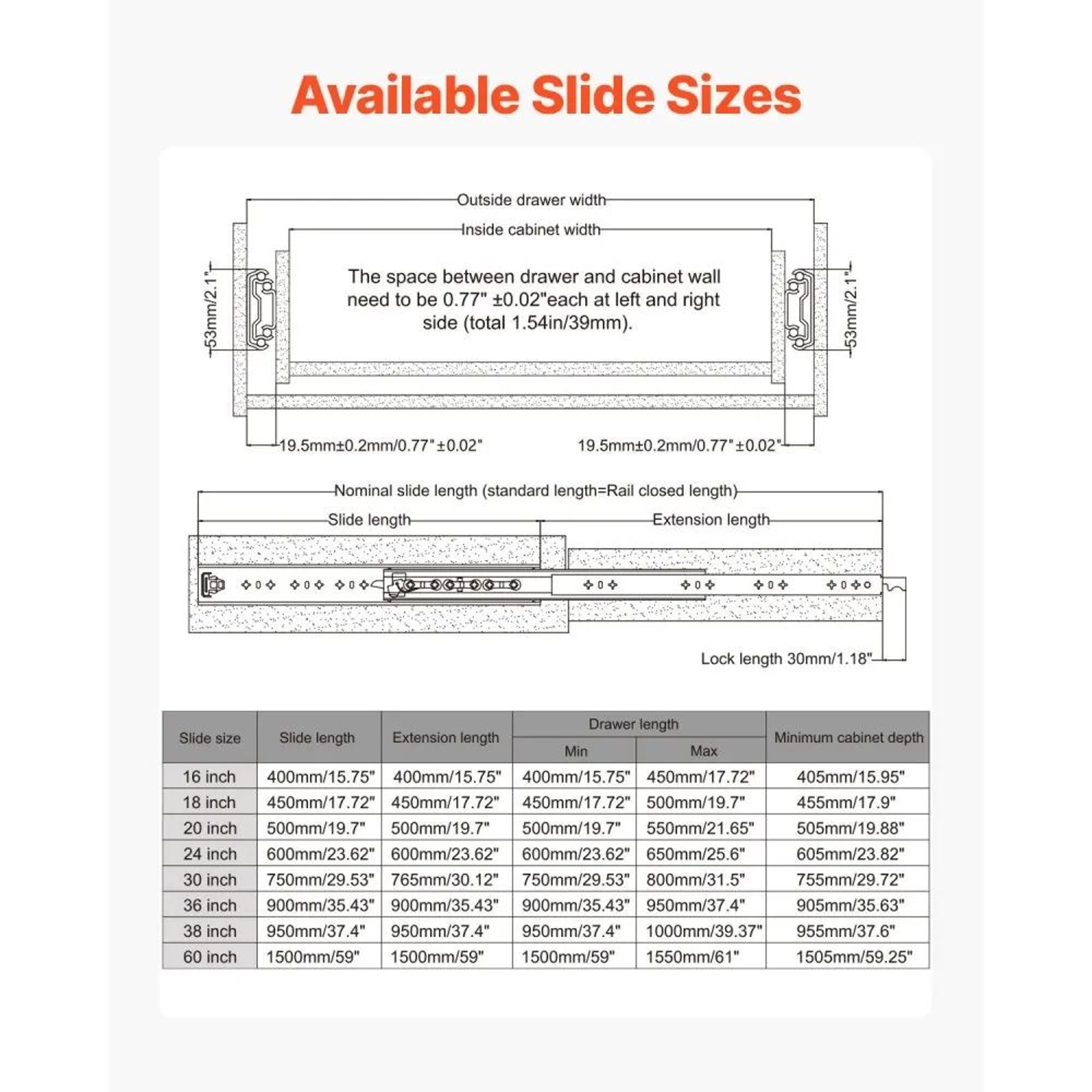 Heavy Duty Locking Drawer Slides Full Extension 250 Lb Capacity 5