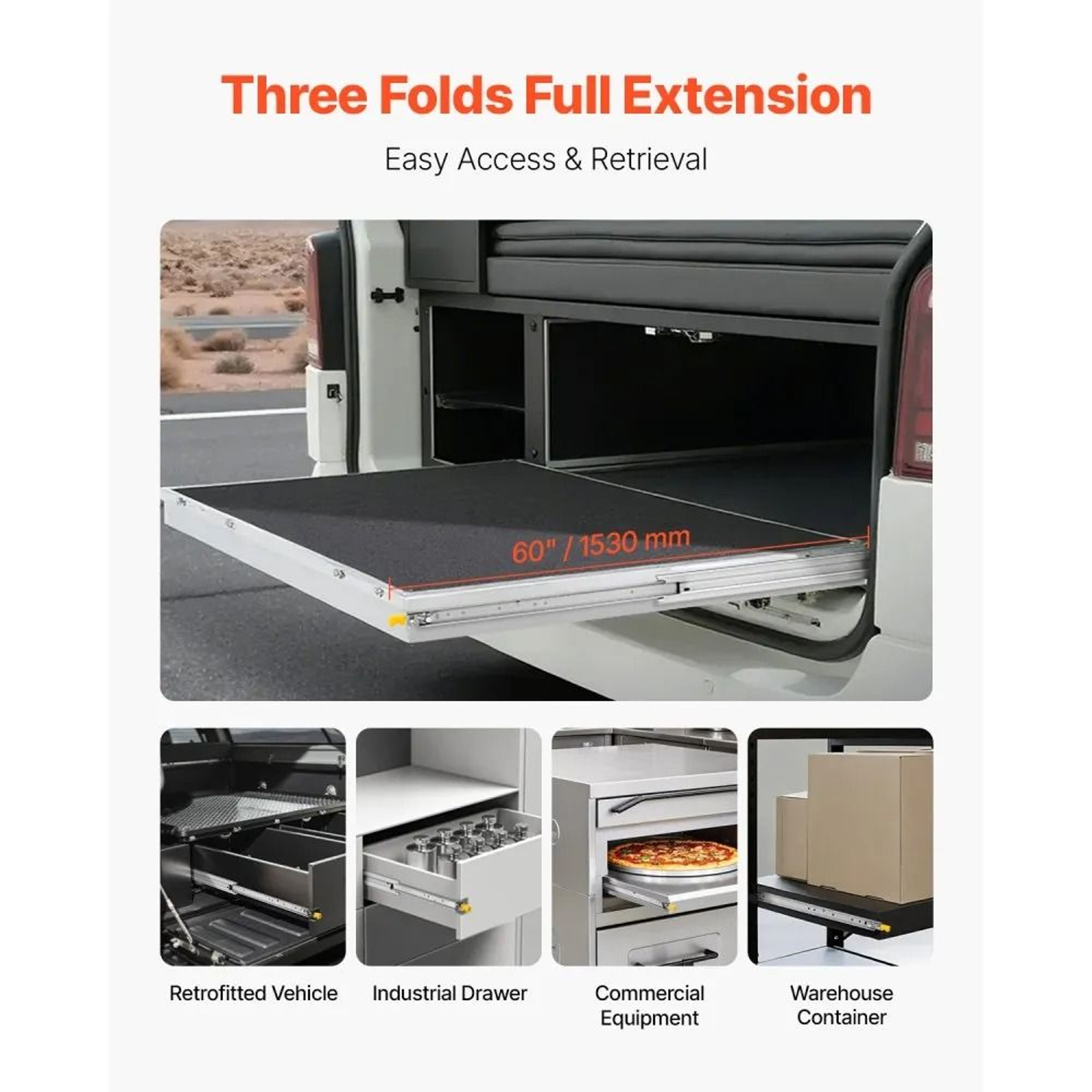 60Inch Heavy Duty Locking Drawer Slides With Ball Bearings And 250 Lb Capacity 4