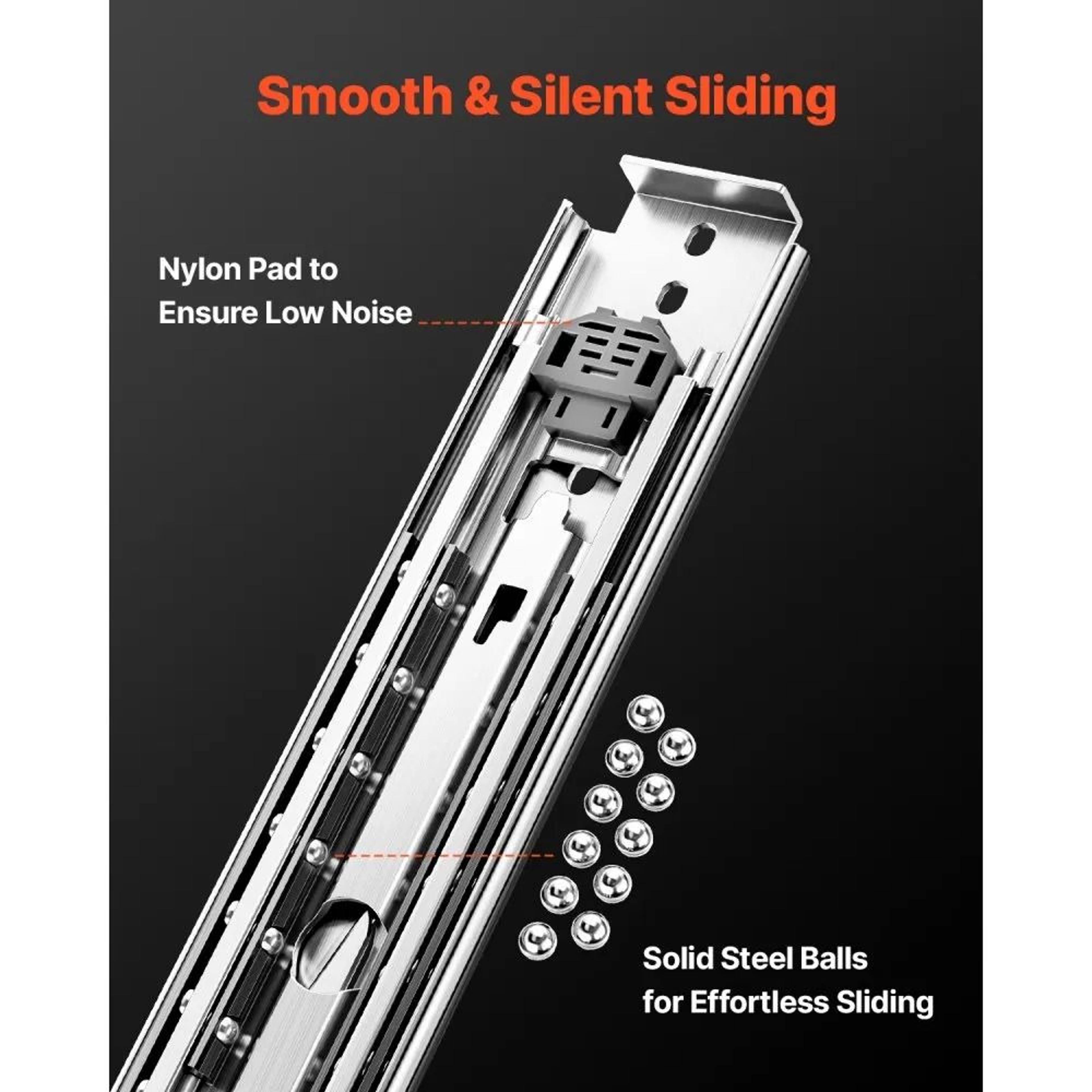 Heavy Duty Locking Drawer Slides 500 Lbs Capacity Full Extension Ball Bearing Side Mount Rails 2