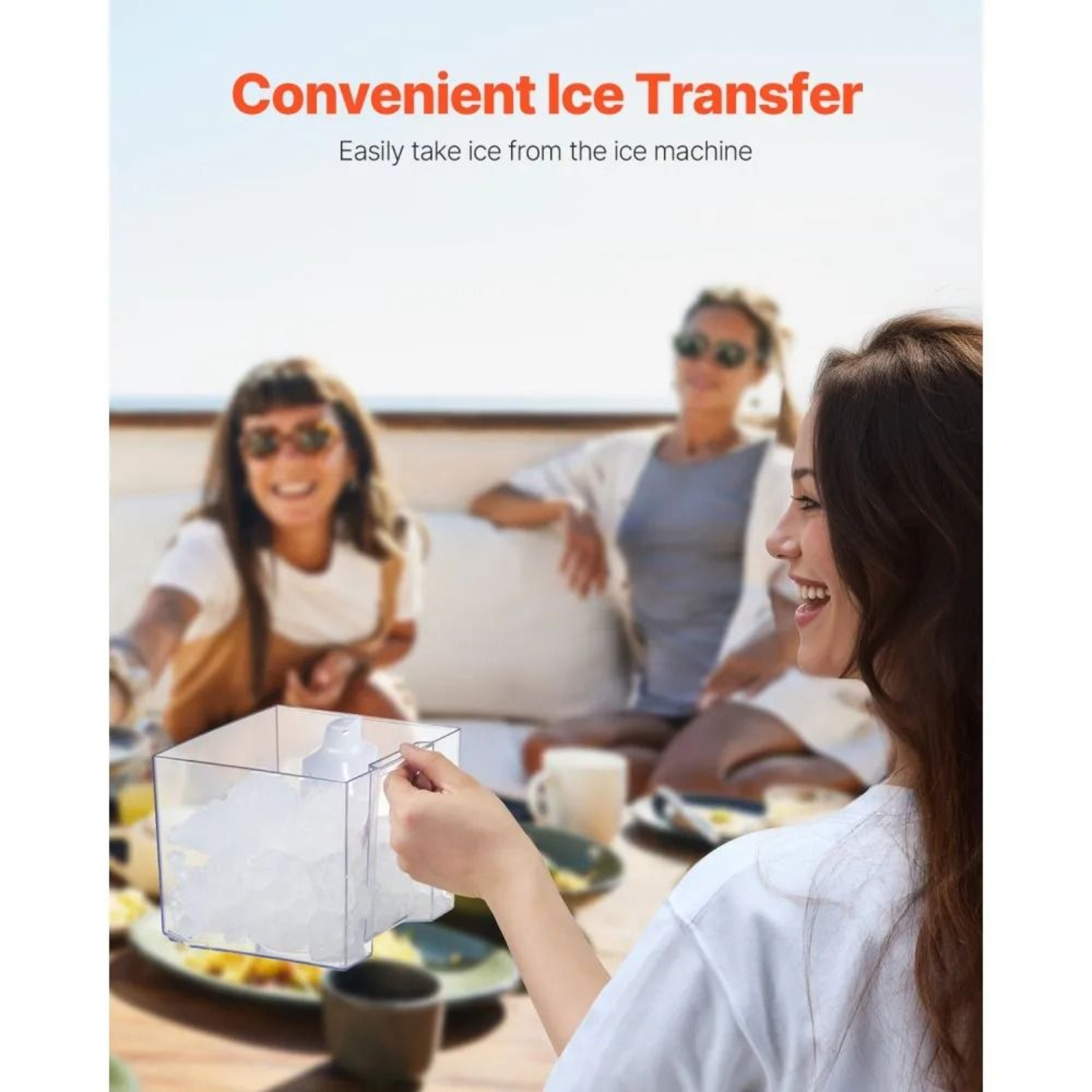 Countertop Nugget Ice Maker 37 Lbs Per Day With SelfCleaning And Stainless Steel Body 1