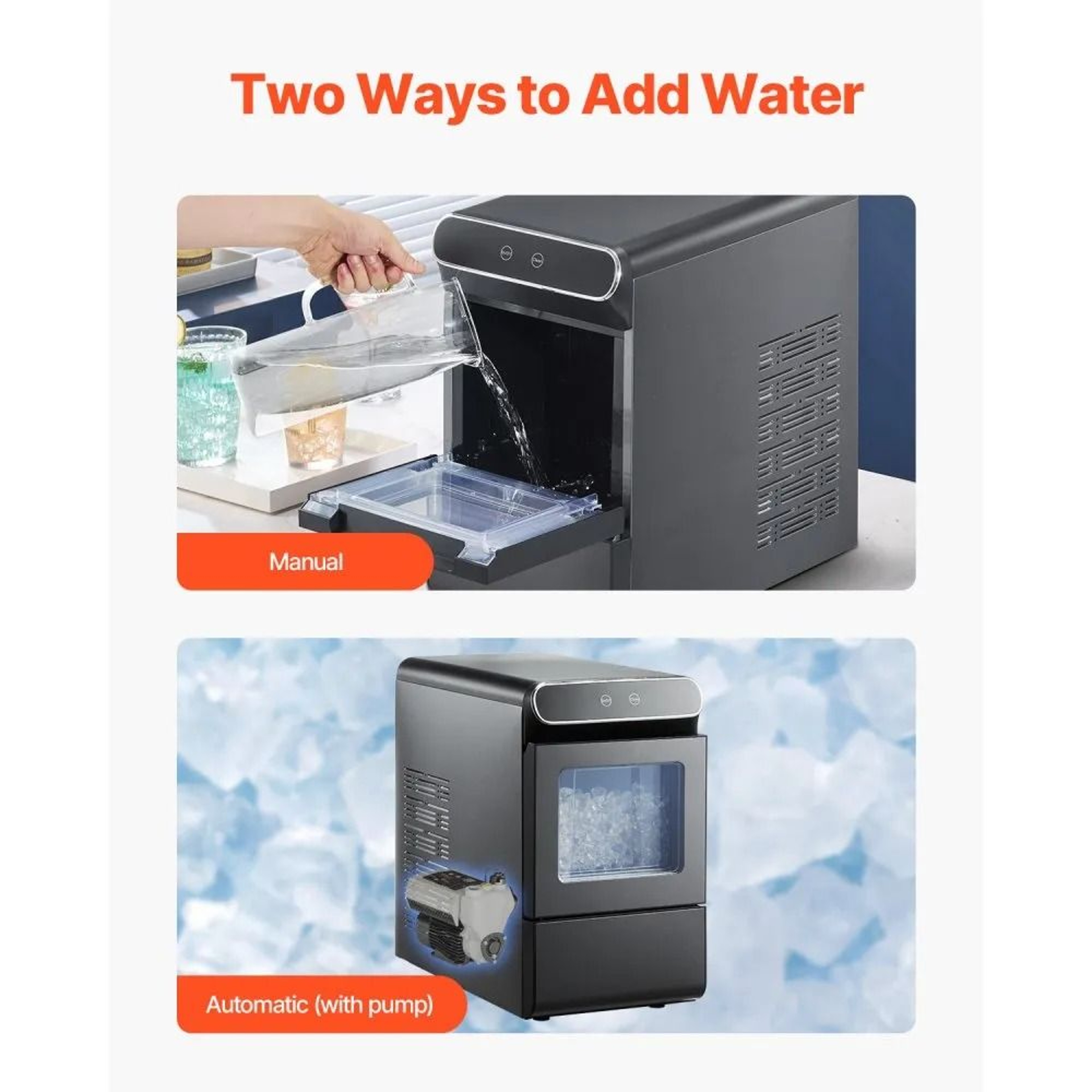 Countertop Nugget Ice Maker 37 Lbs Per Day With SelfCleaning And Stainless Steel Body 5