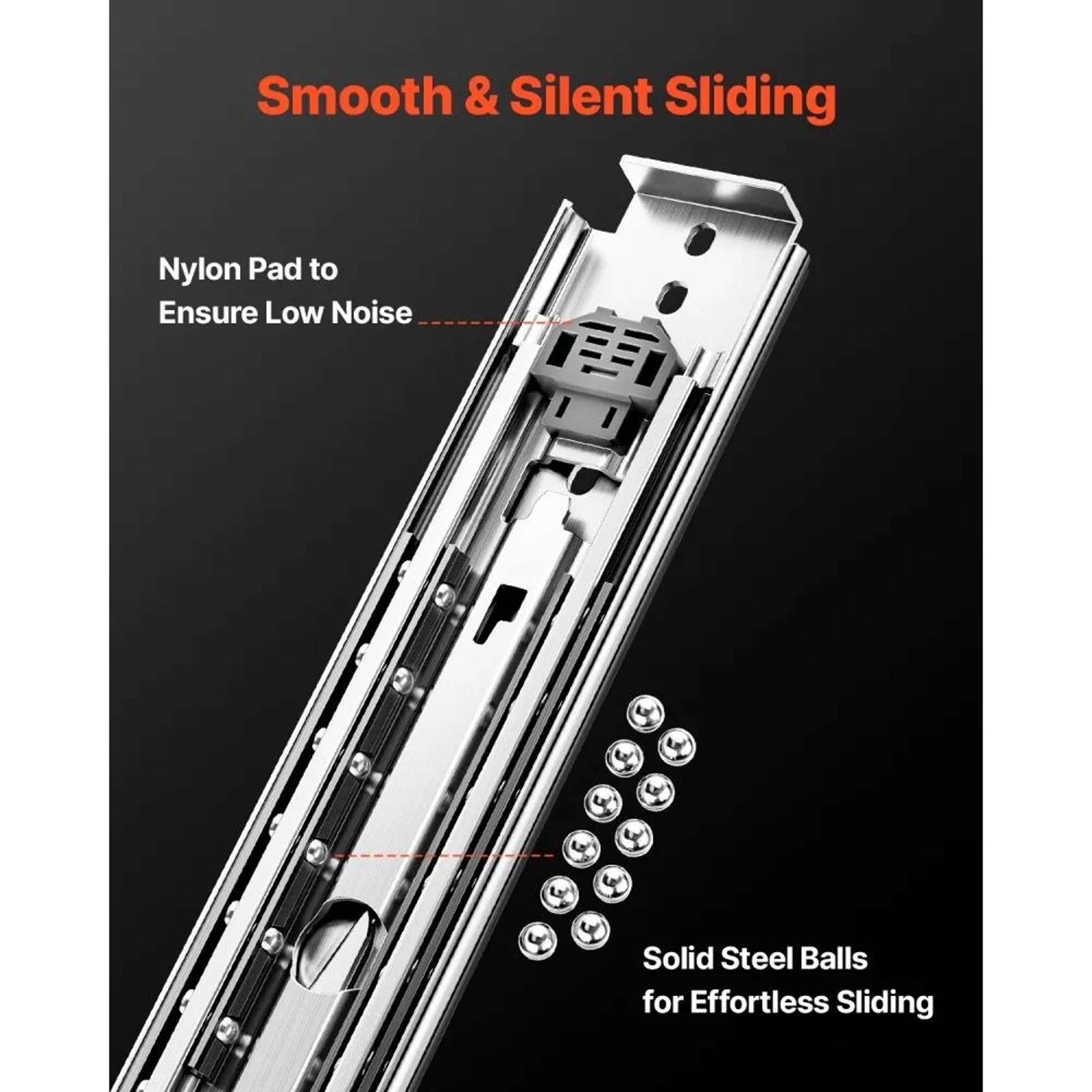 HeavyDuty Locking Drawer Slides 500 Lb Capacity Full Extension Ball Bearing Rails 2