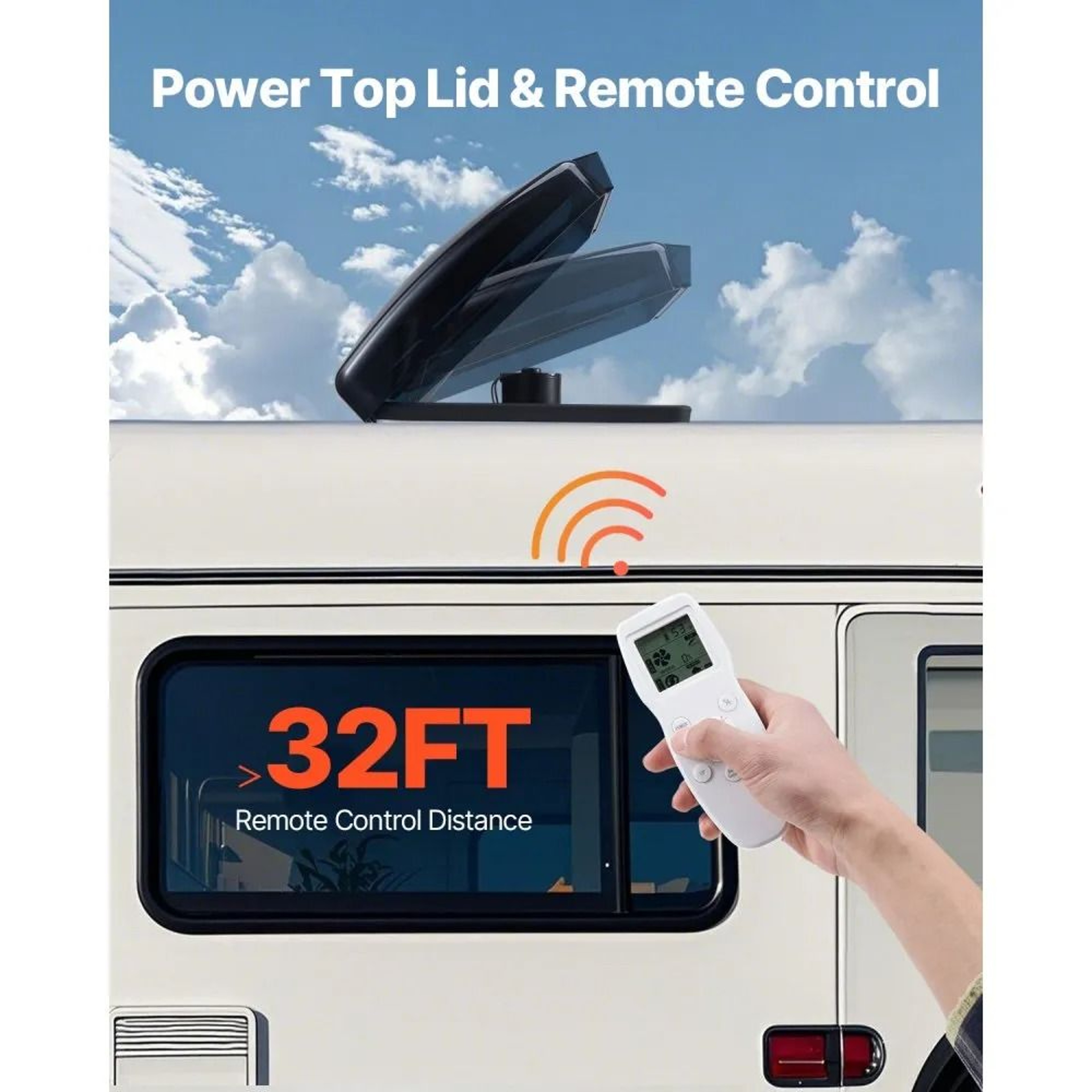 14Inch RV Roof Vent Fan With 10Speed Reversible Airflow And Remote Control 5