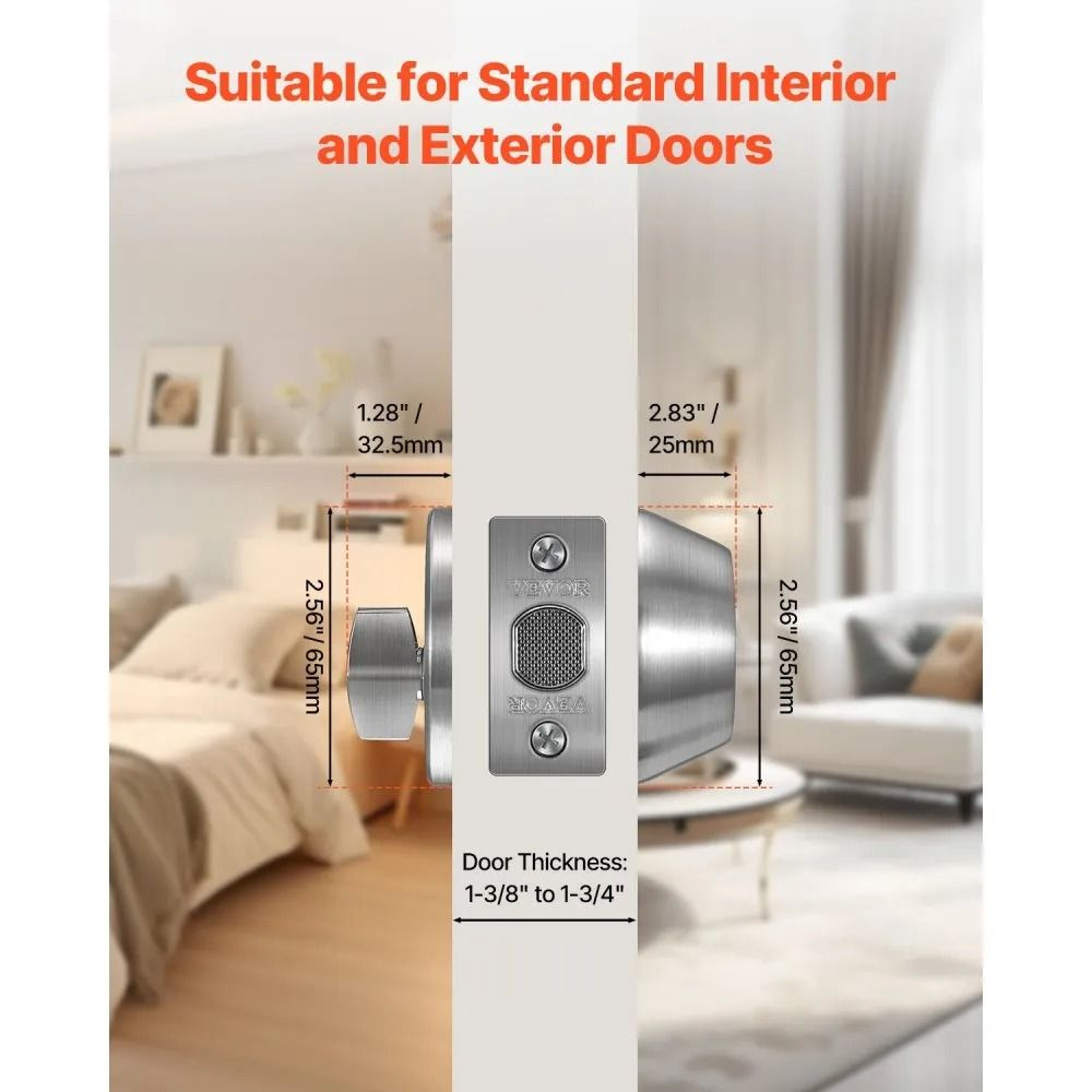 Single Cylinder Deadbolt Door Lock With Adjustable Latch And Satin Nickel Finish 1
