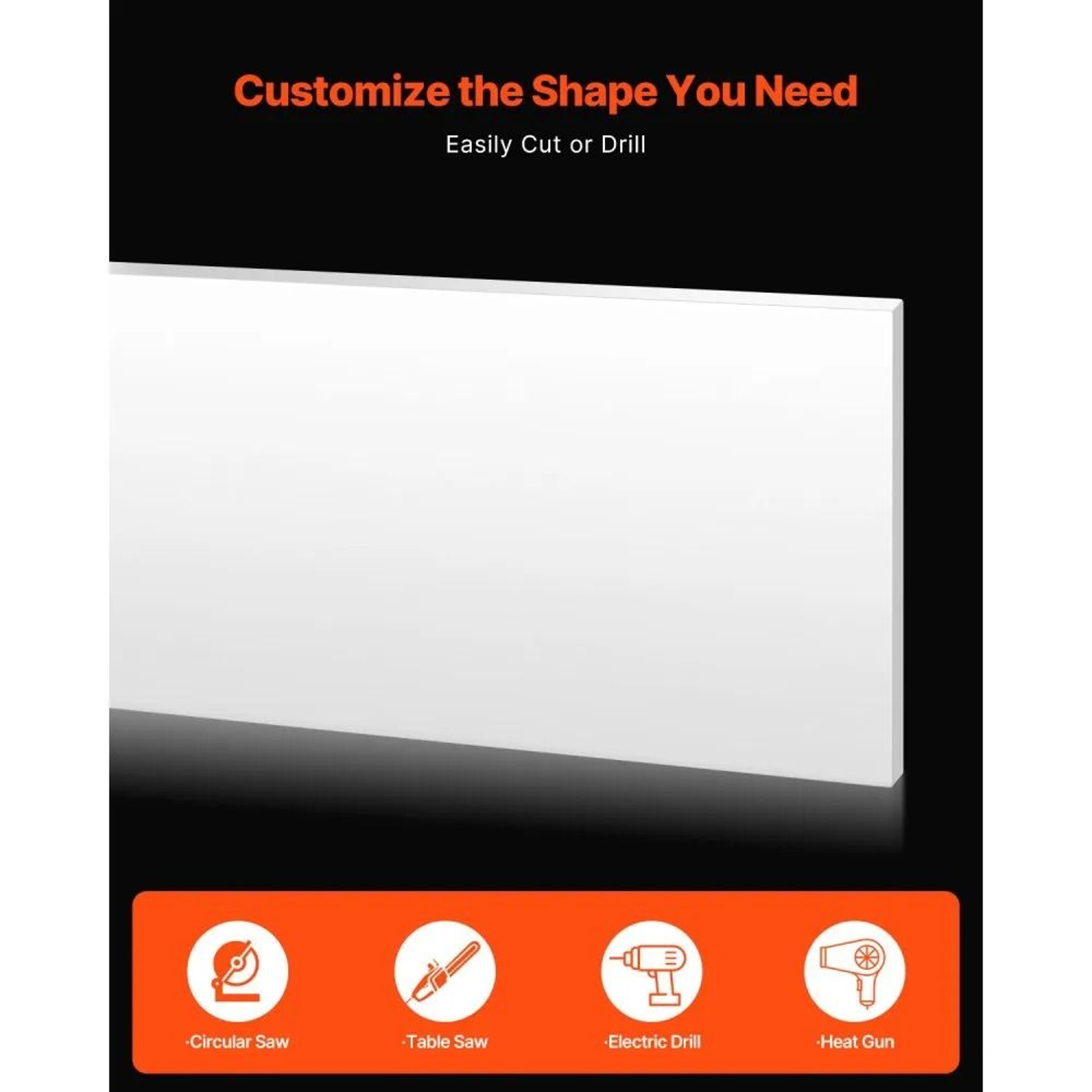 HDPE Plastic Sheet Board 24 X 48 Inch 12 Inch Thick White Polyethylene Panel 5