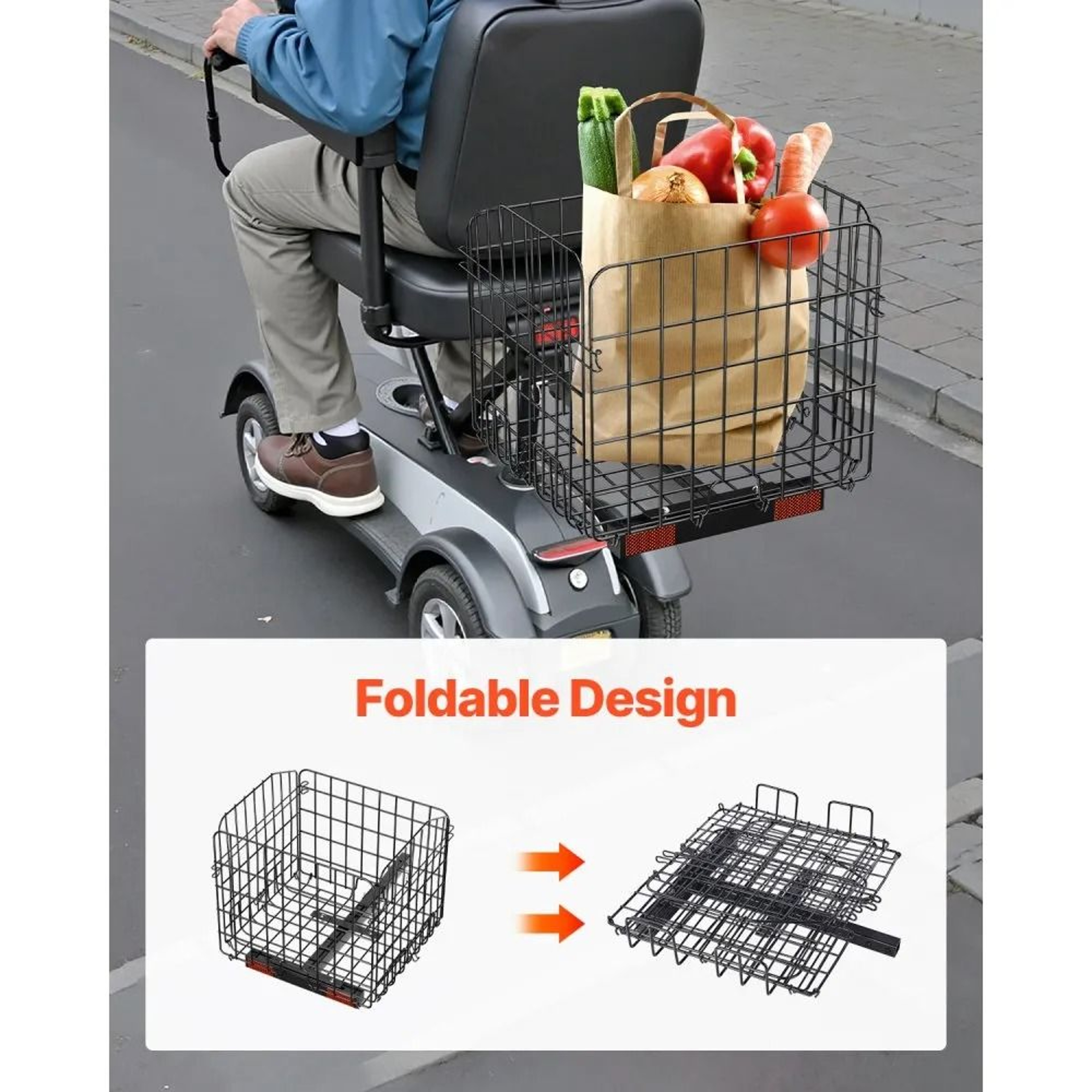 Folding Mobility Scooter Rear Basket With HeavyDuty Metal Frame And 33 Lb Capacity 3