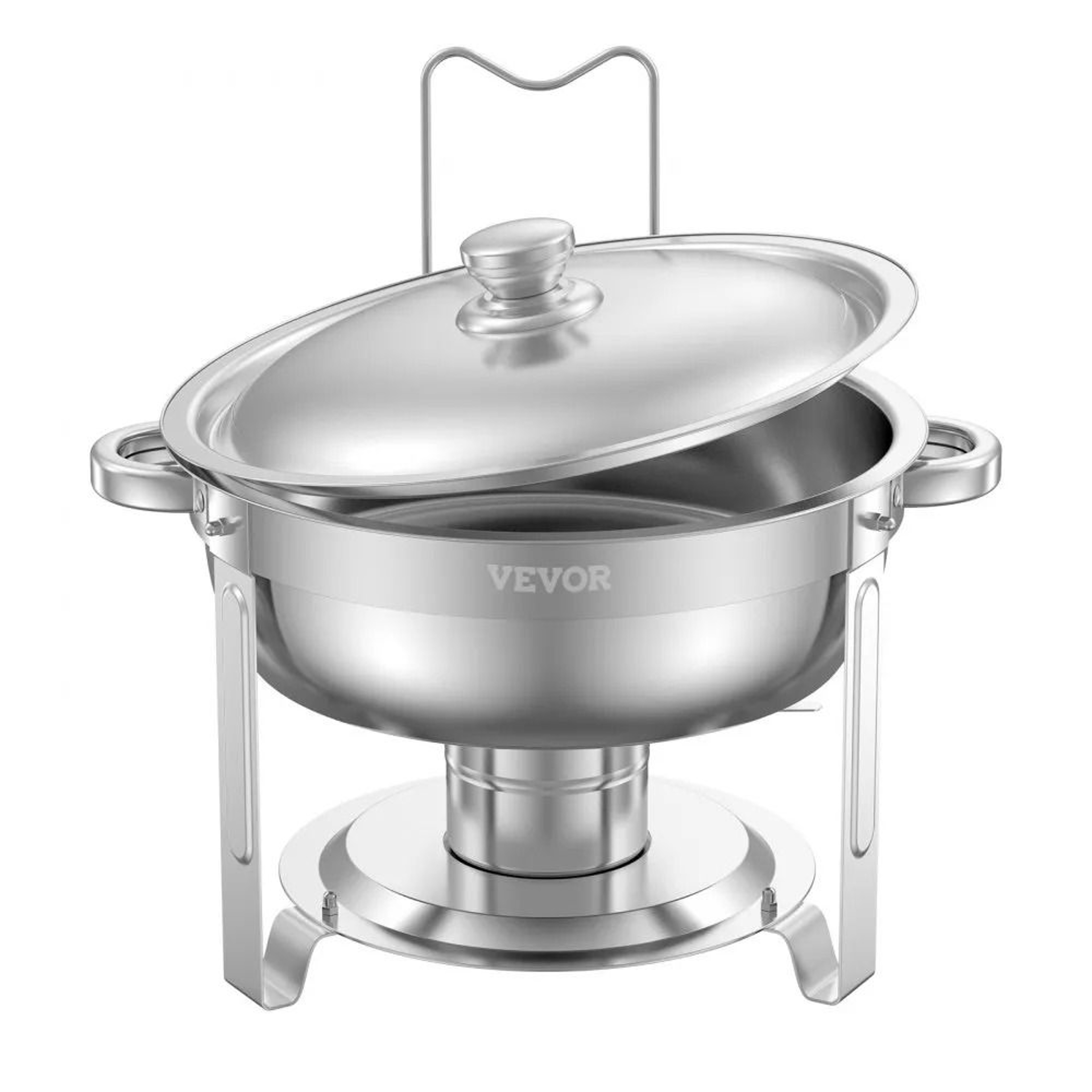 5 Qt Stainless Steel Chafing Dish Buffet Set With Folding Stands 4 Pack Silver 8