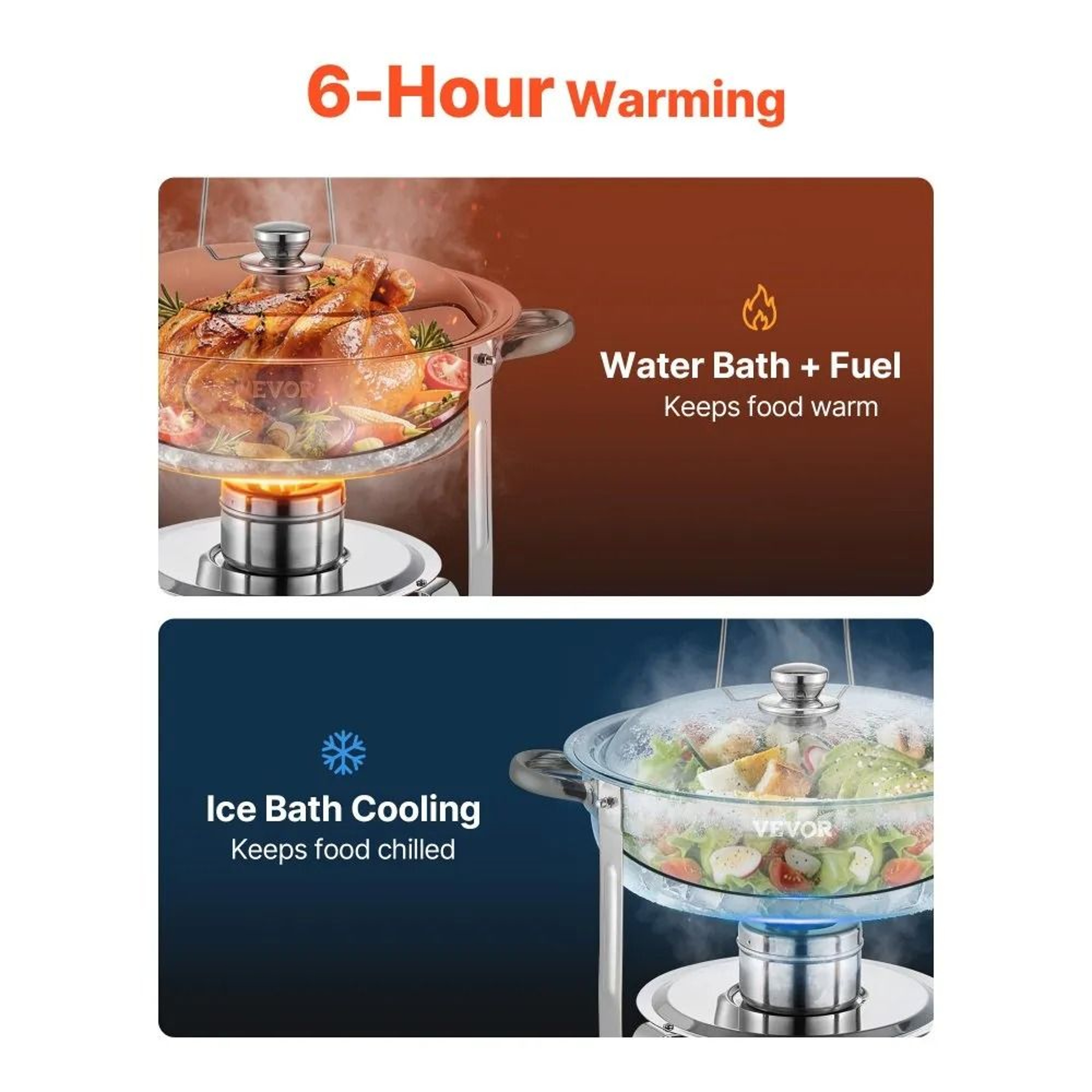 5 Qt Stainless Steel Chafing Dish Buffet Set With Folding Stands 4 Pack Silver 5