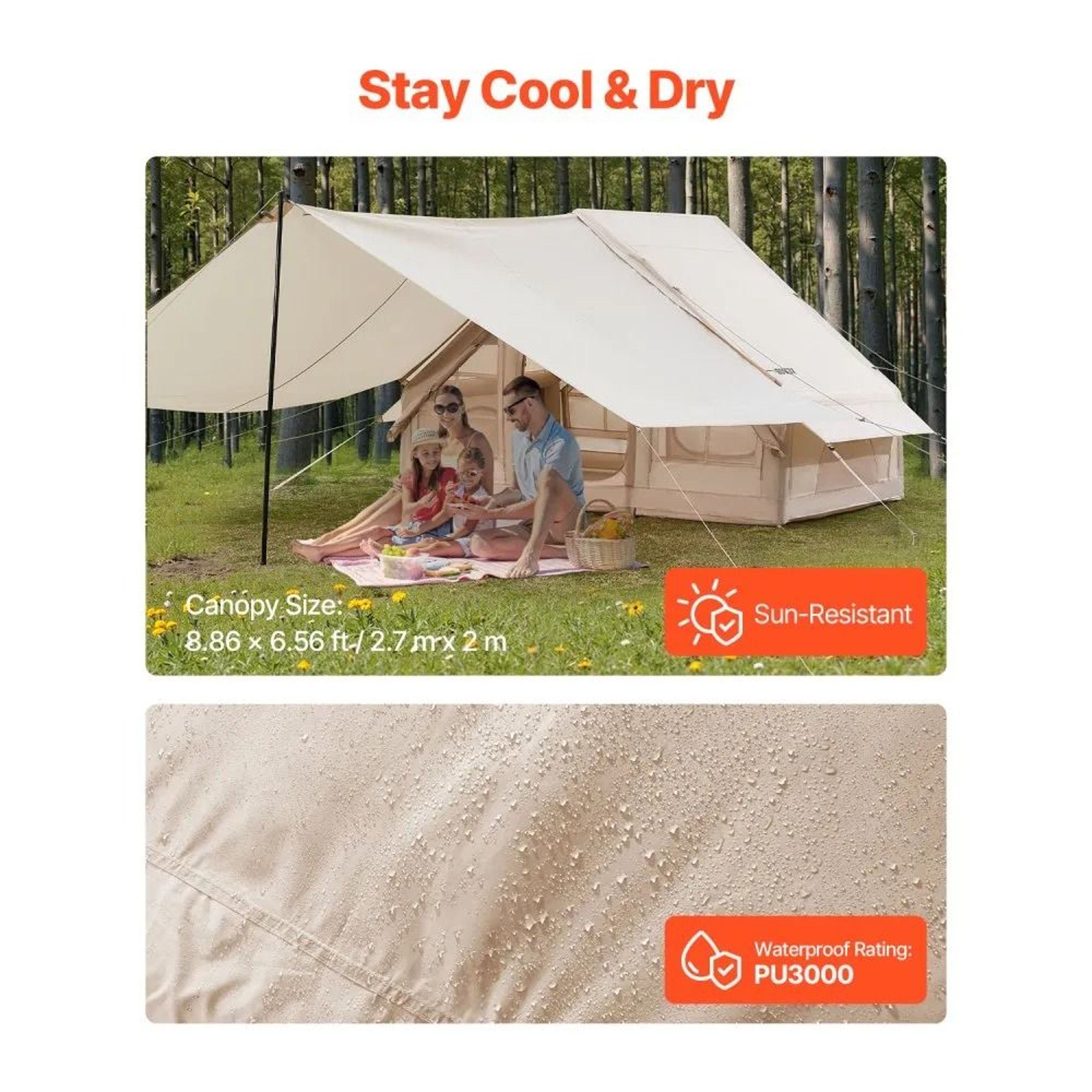 Inflatable Camping Tent For 35 People With Canopy And Stove Jack 5