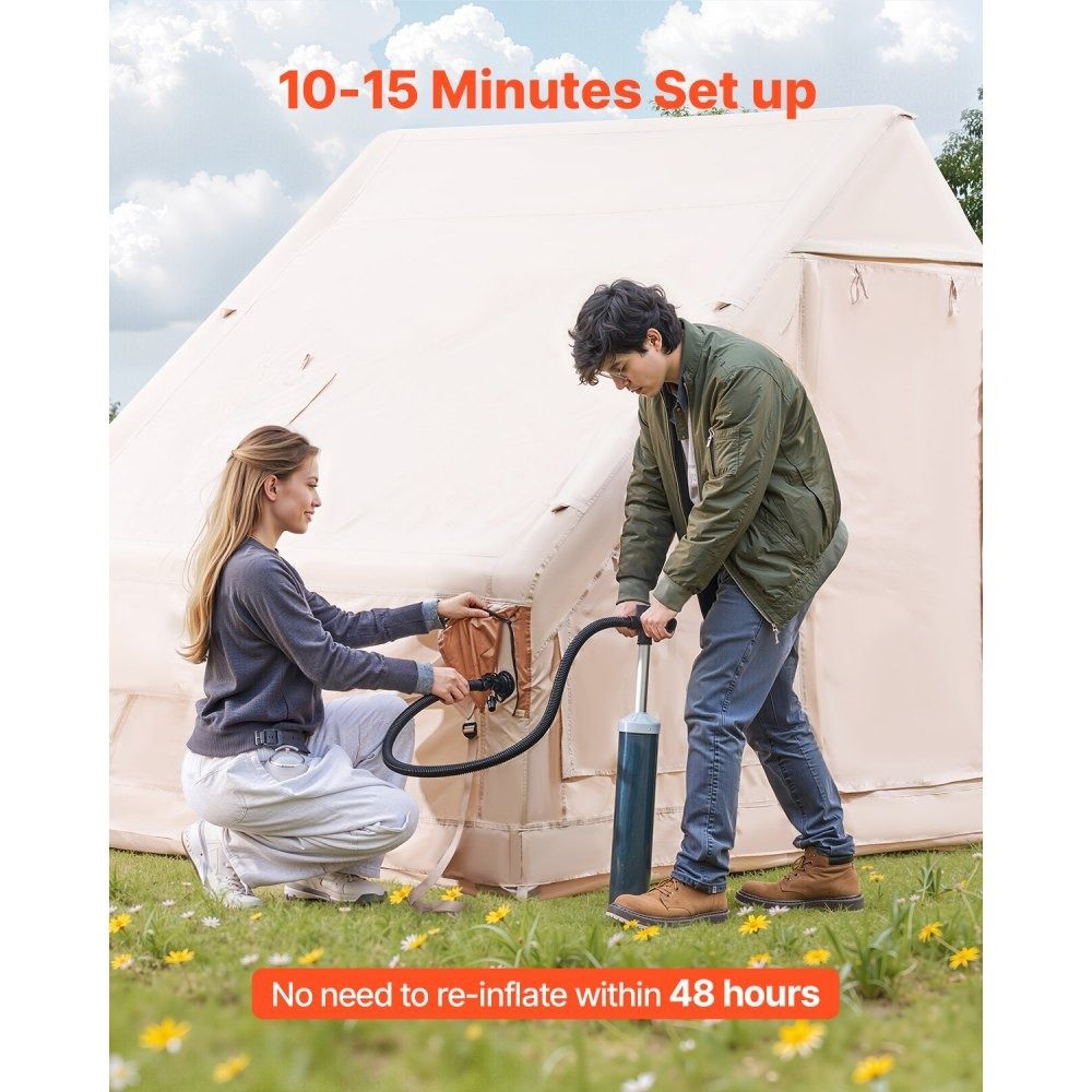 Inflatable Camping Tent For 35 People With Canopy And Stove Jack 2