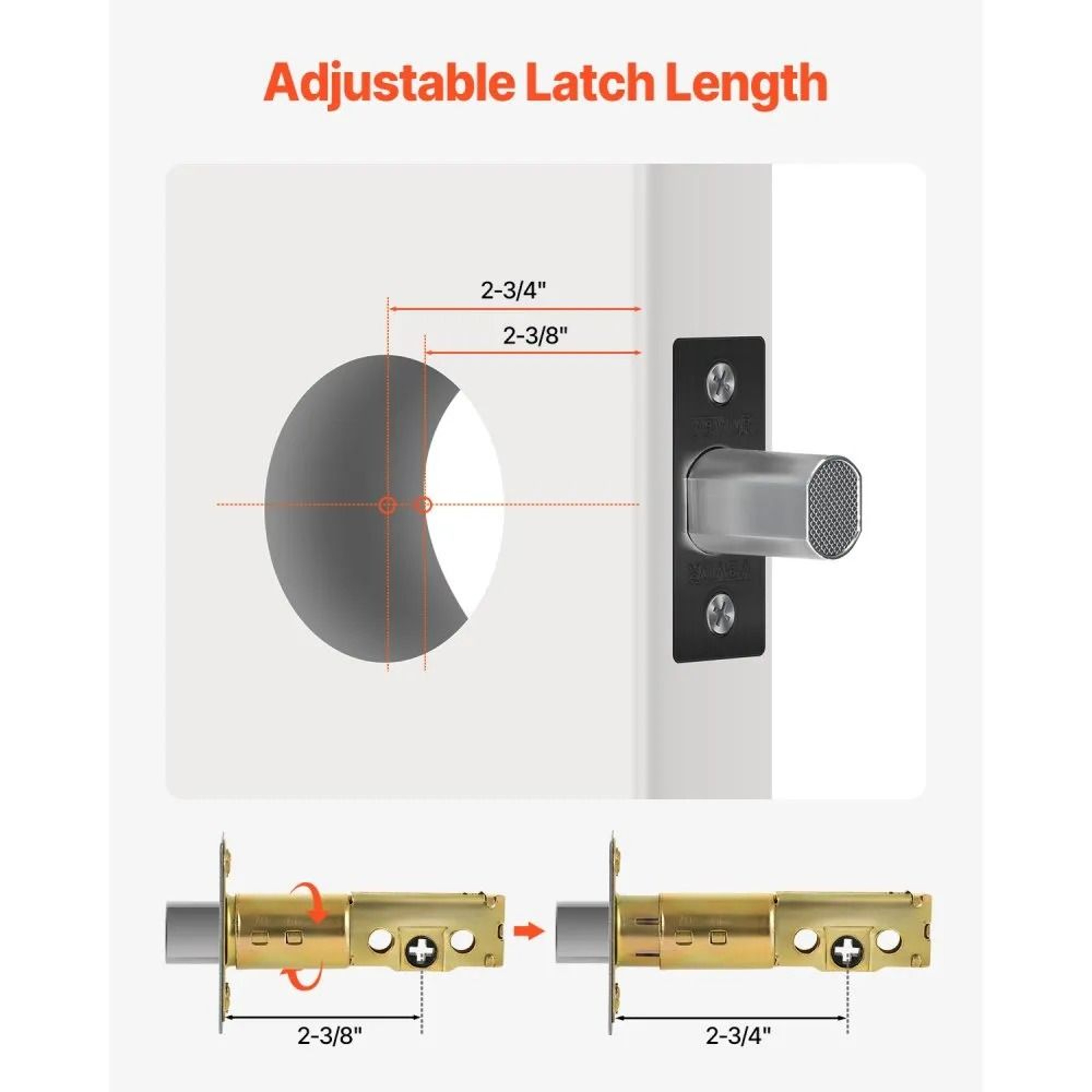 Single Cylinder Deadbolt Door Lock With Adjustable Latch And Matte Black Finish 5