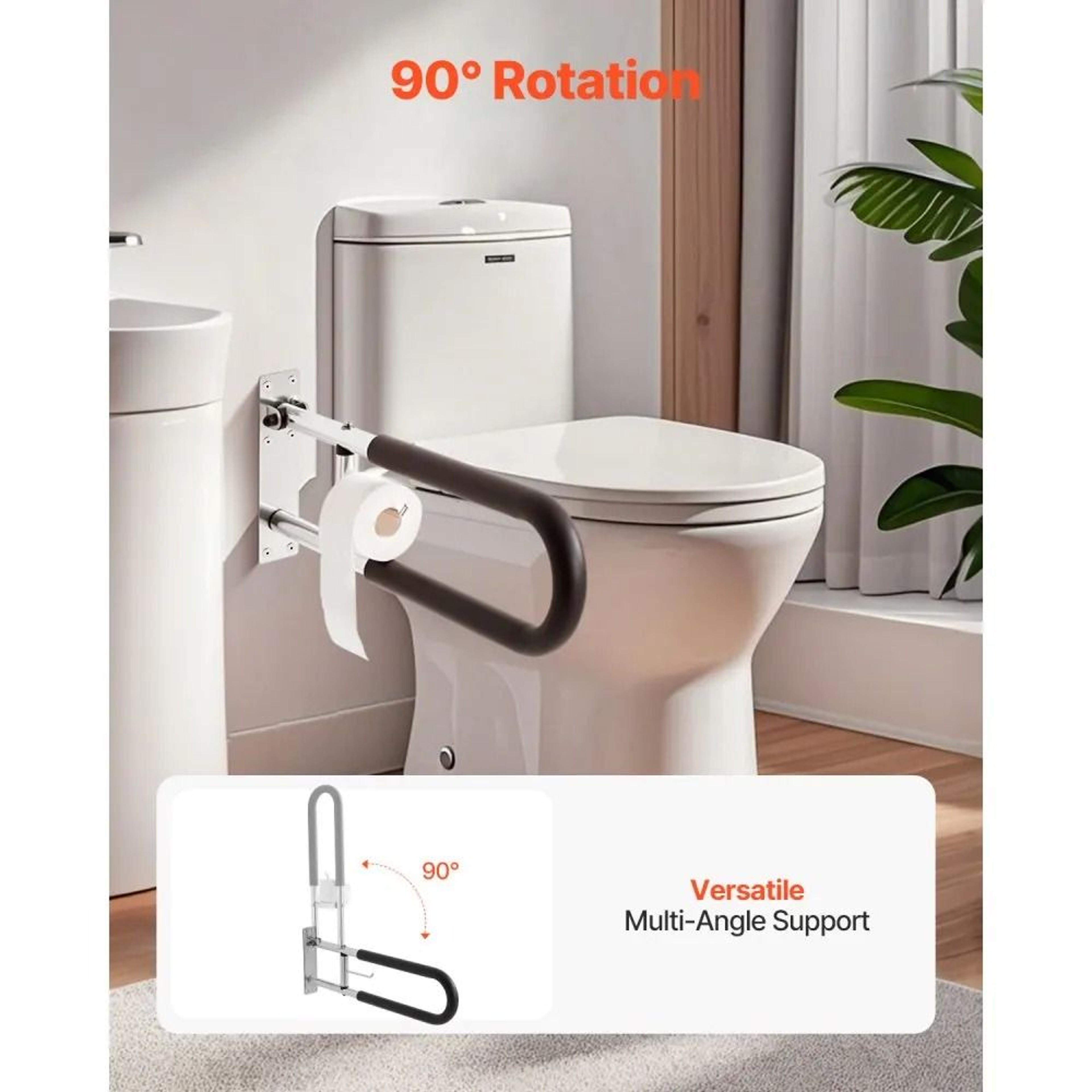 30Inch Foldable Toilet Safety Grab Bar With NonSlip Handles And 300 Lb Capacity 1