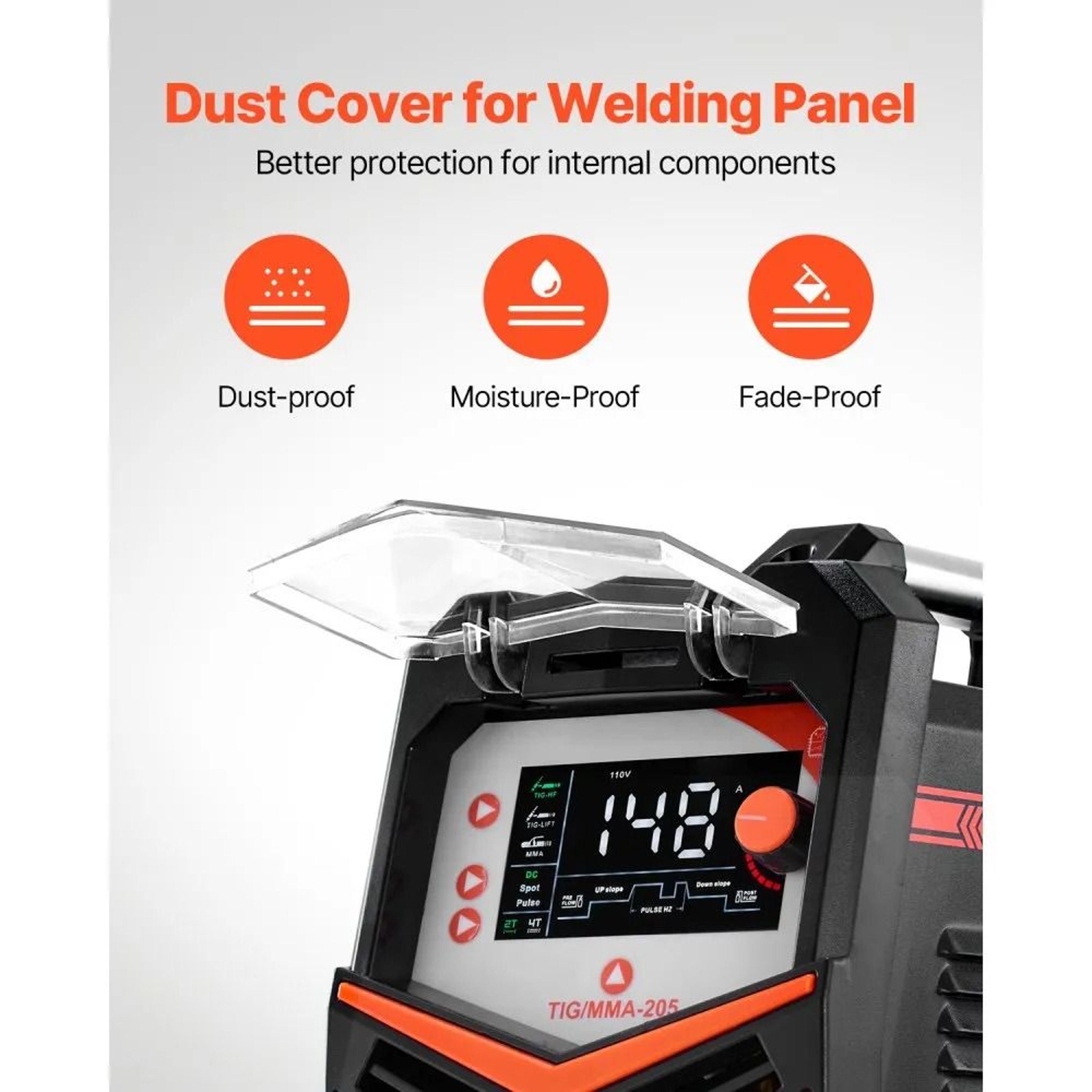 205A 3in1 TIG Welder With Pulse TIG Stick Welding And LED Display 3
