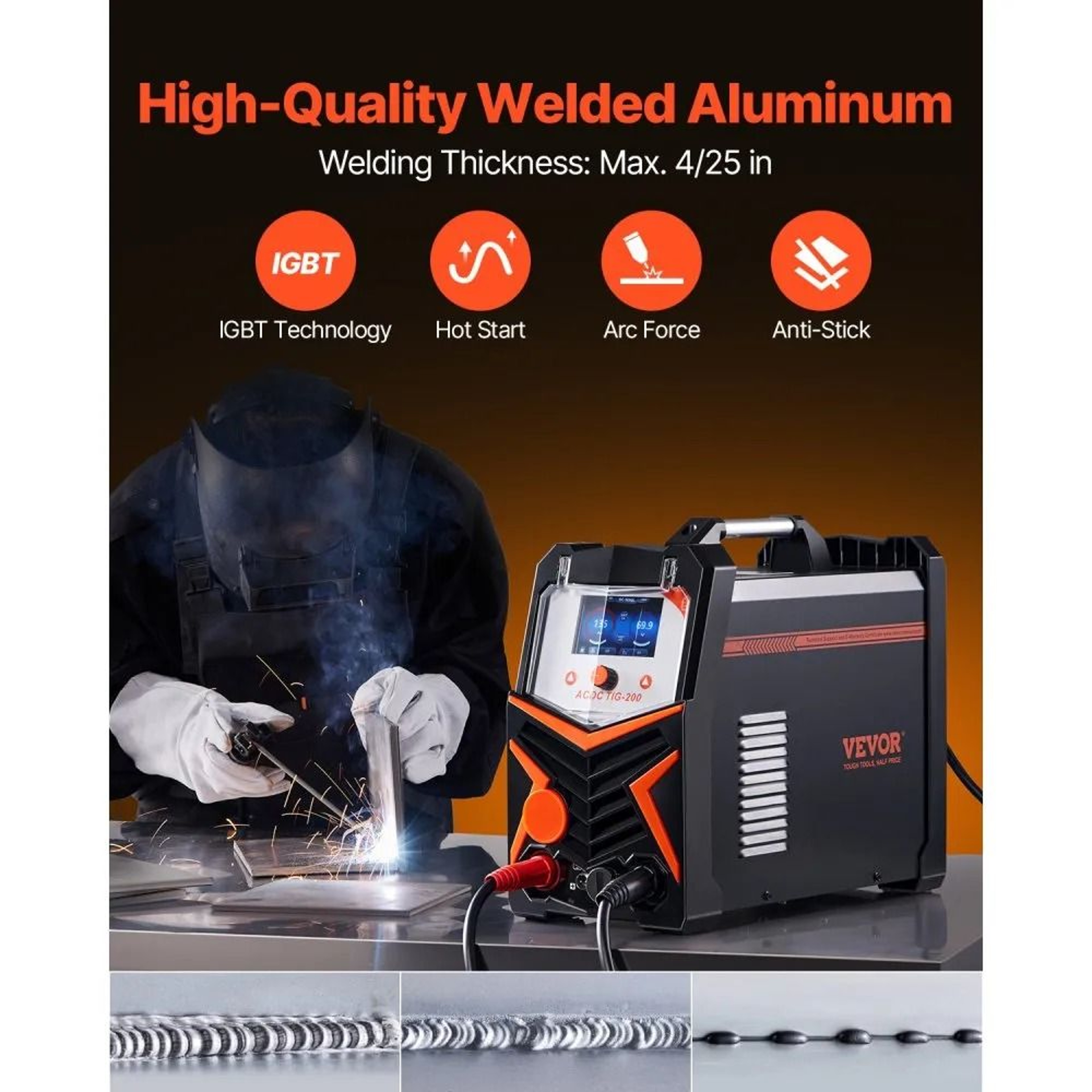 200A 6in1 TIG Welder With ACDC Pulse Welding And Dual Voltage 4