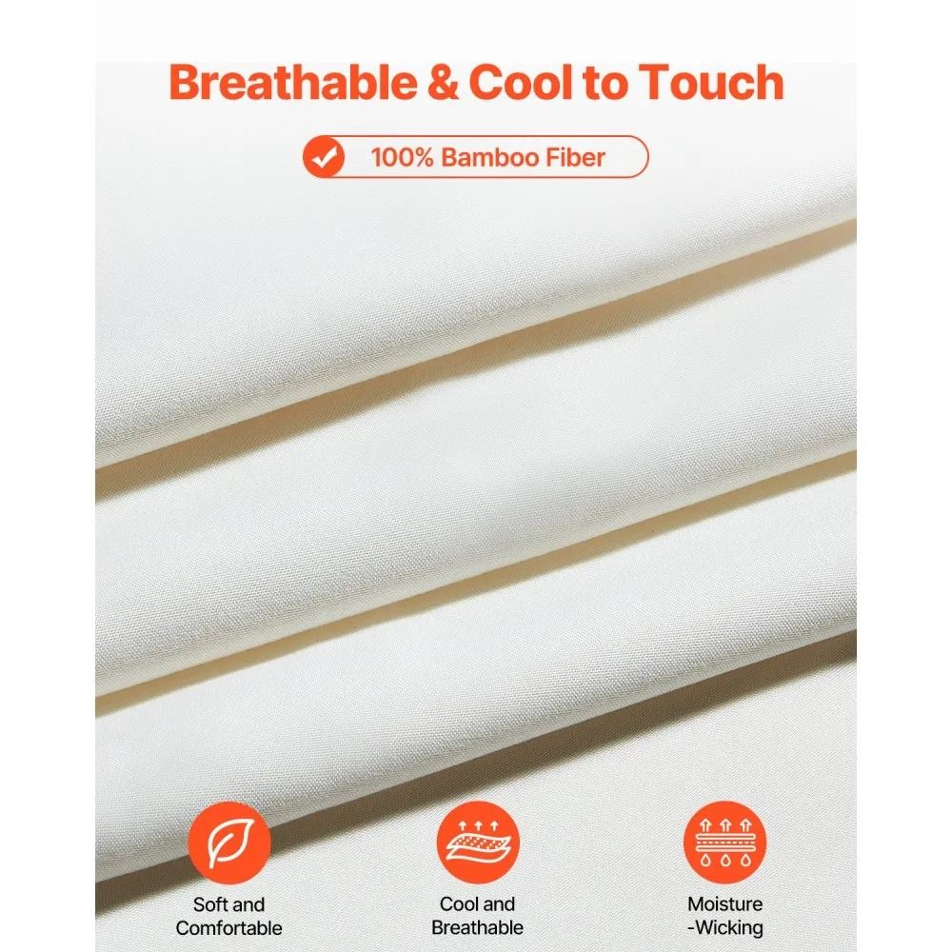 Queen Bamboo Bed Sheet Set 4Piece Cooling Breathable Sheets With Deep Pockets 4