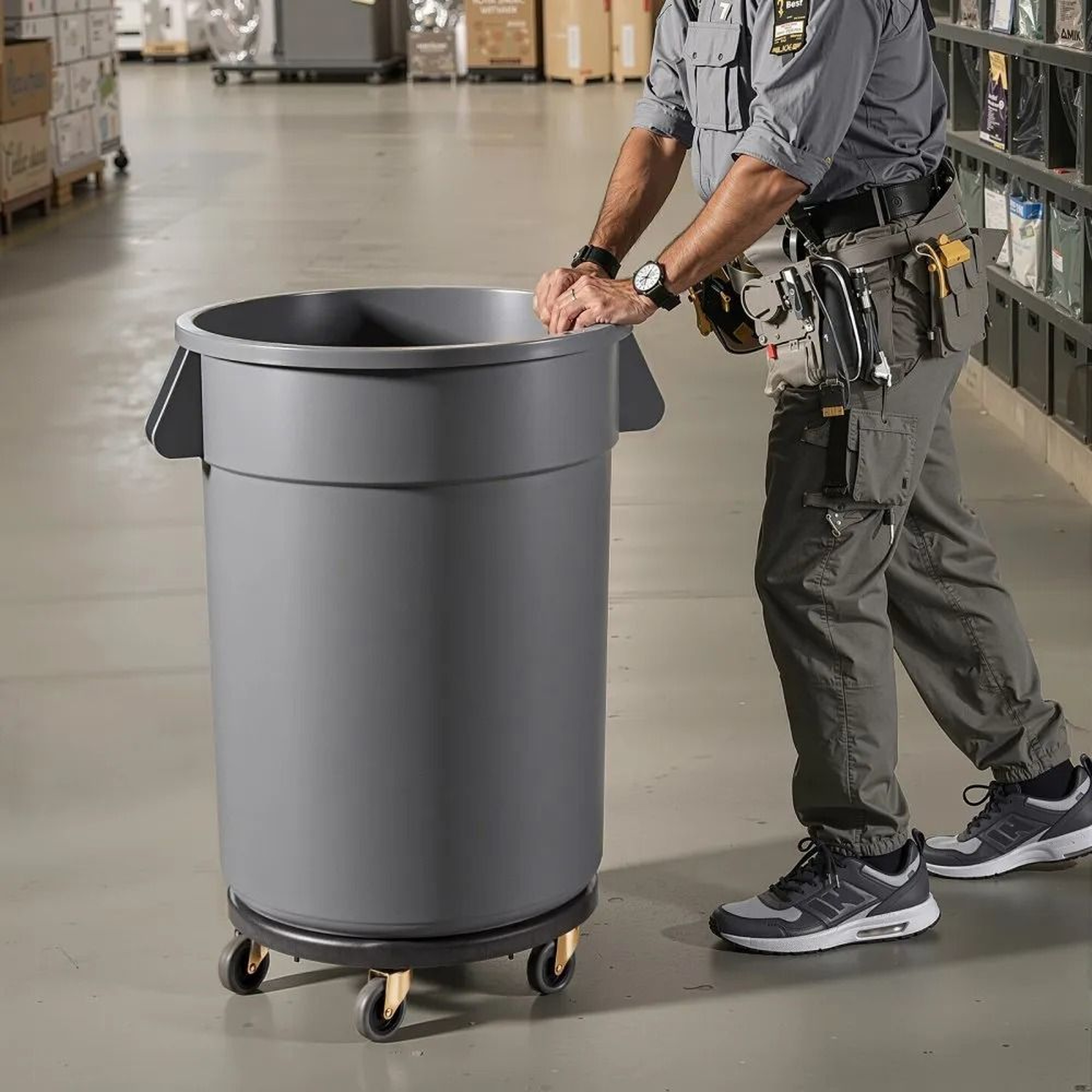 Heavy Duty Trash Can Dolly With Swivel Wheels And 500 Lb Capacity 6