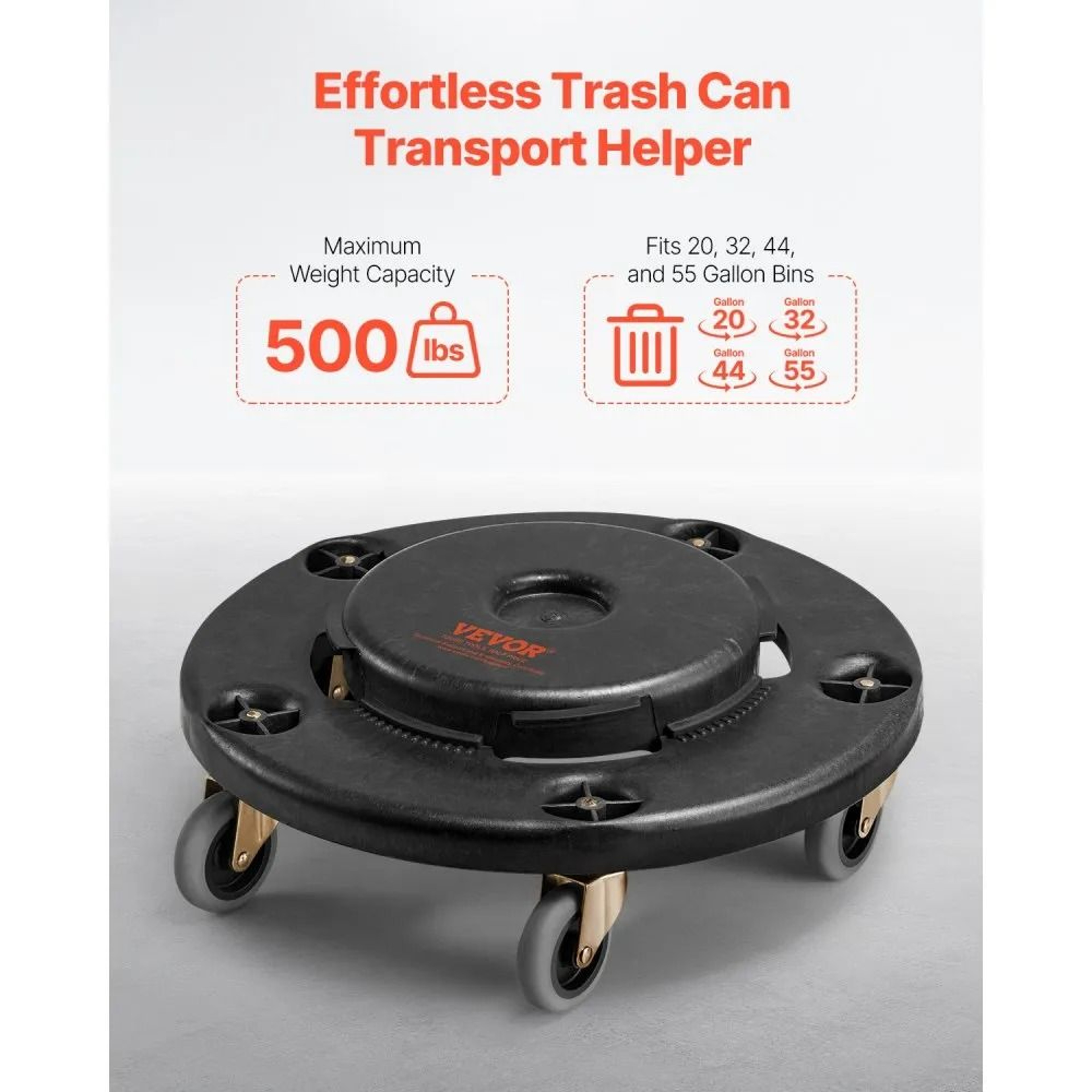 HeavyDuty Trash Can Dolly 2Pack With Swivel Wheels For 2055 Gallon Bins 1