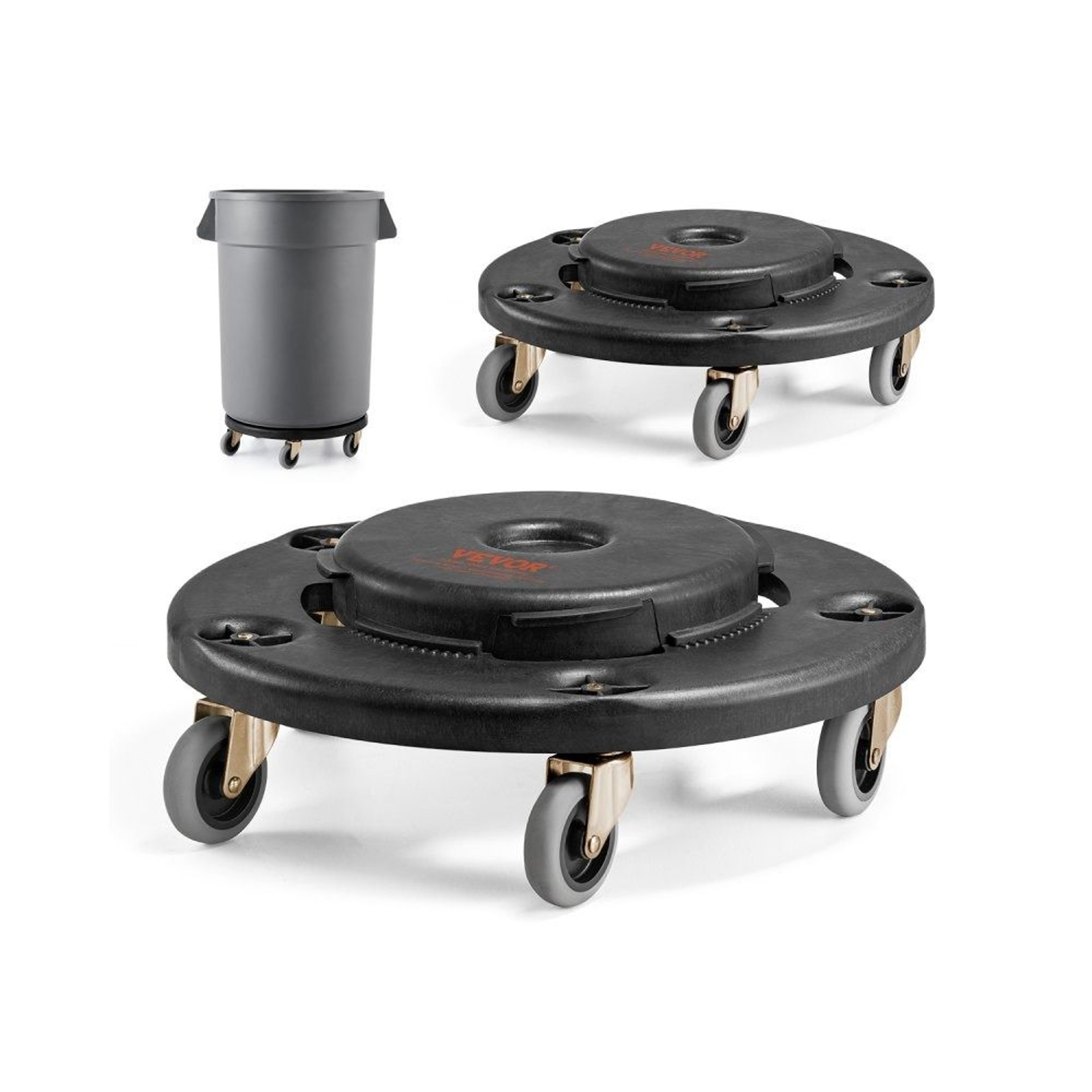 HeavyDuty Trash Can Dolly 2Pack With Swivel Wheels For 2055 Gallon Bins 0