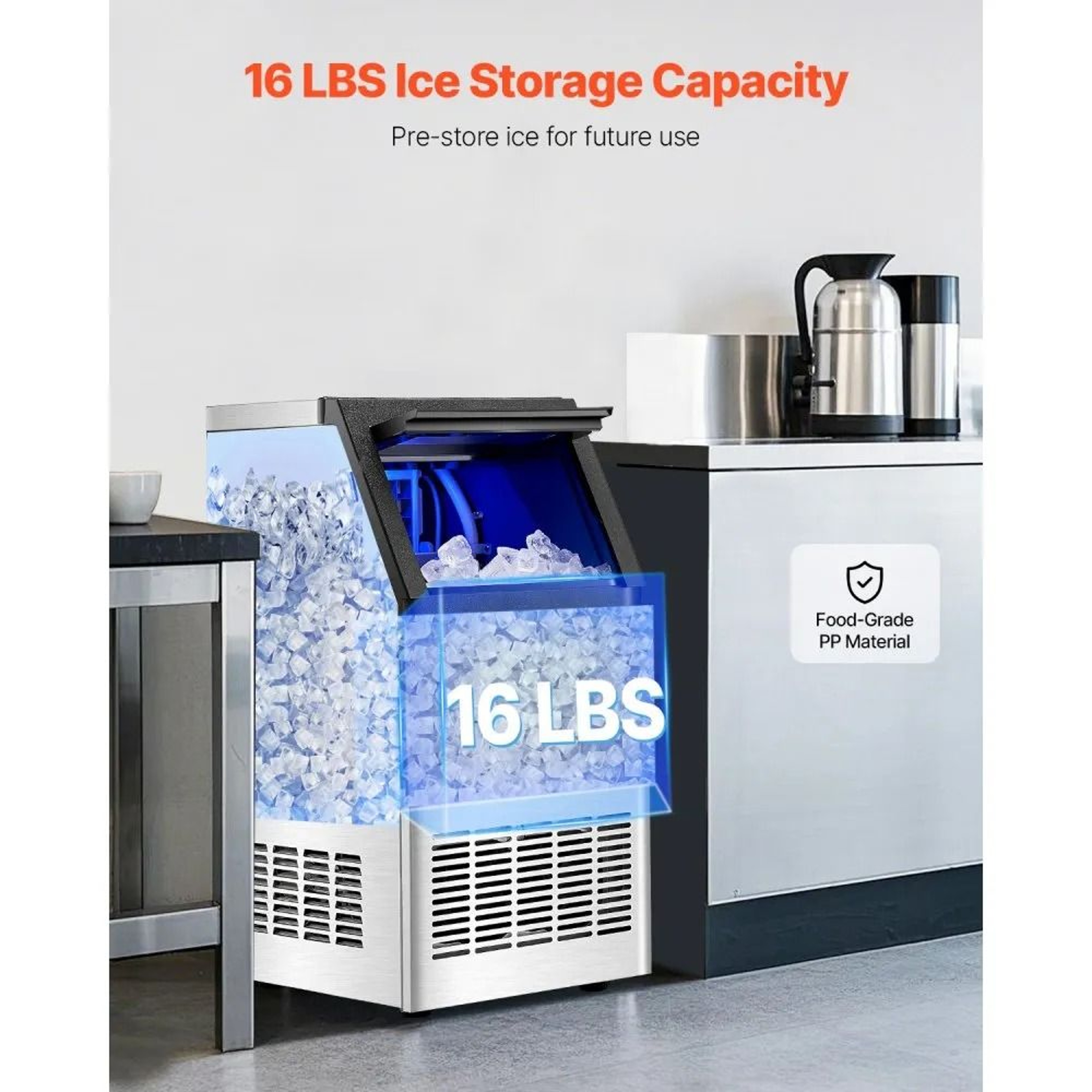 Commercial Ice Maker Machine 100 LbsDay With 16 Lb Storage And SelfCleaning 1