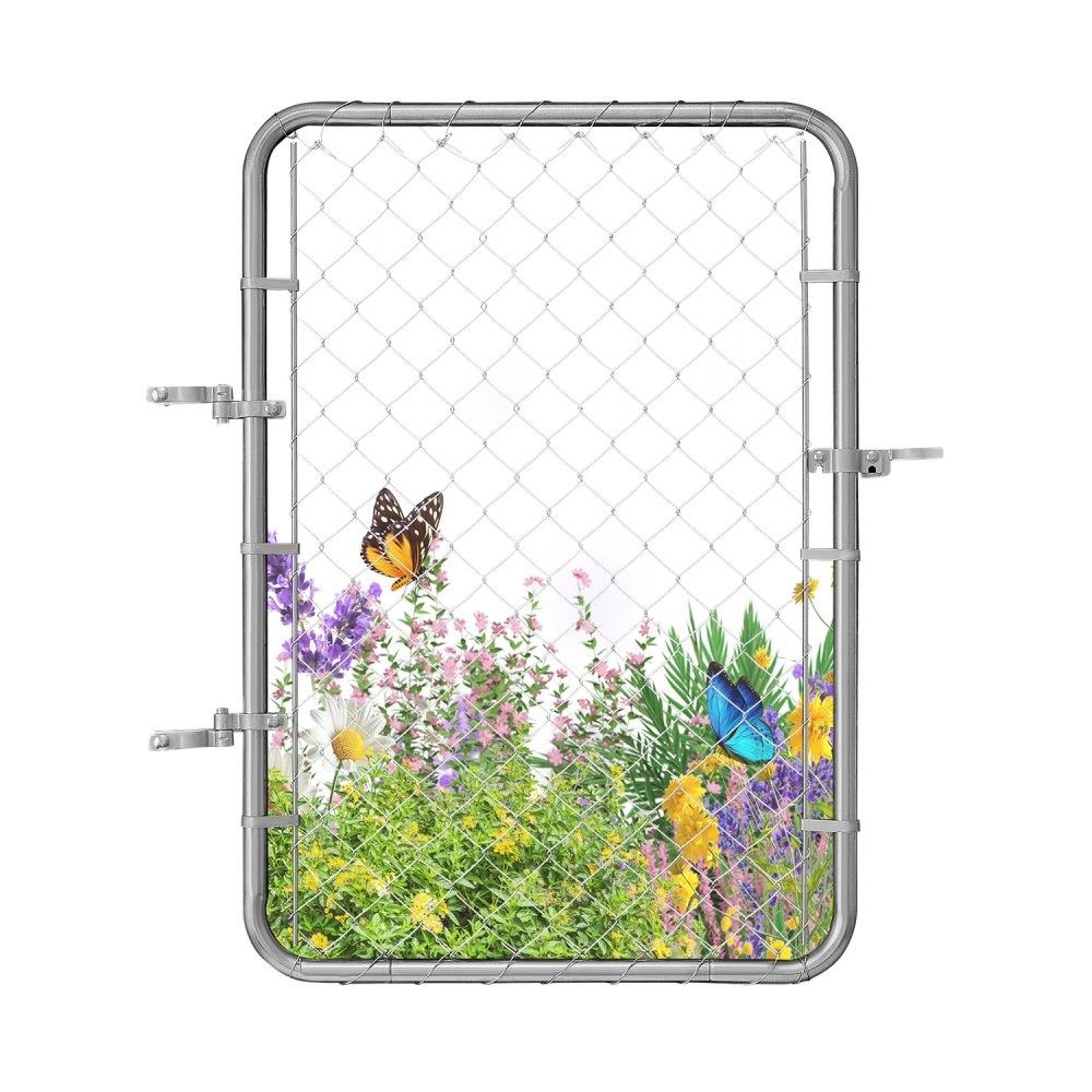 Chain Link Fence Gate 32 X 46 Inch Adjustable Galvanized Steel Garden Gate 0