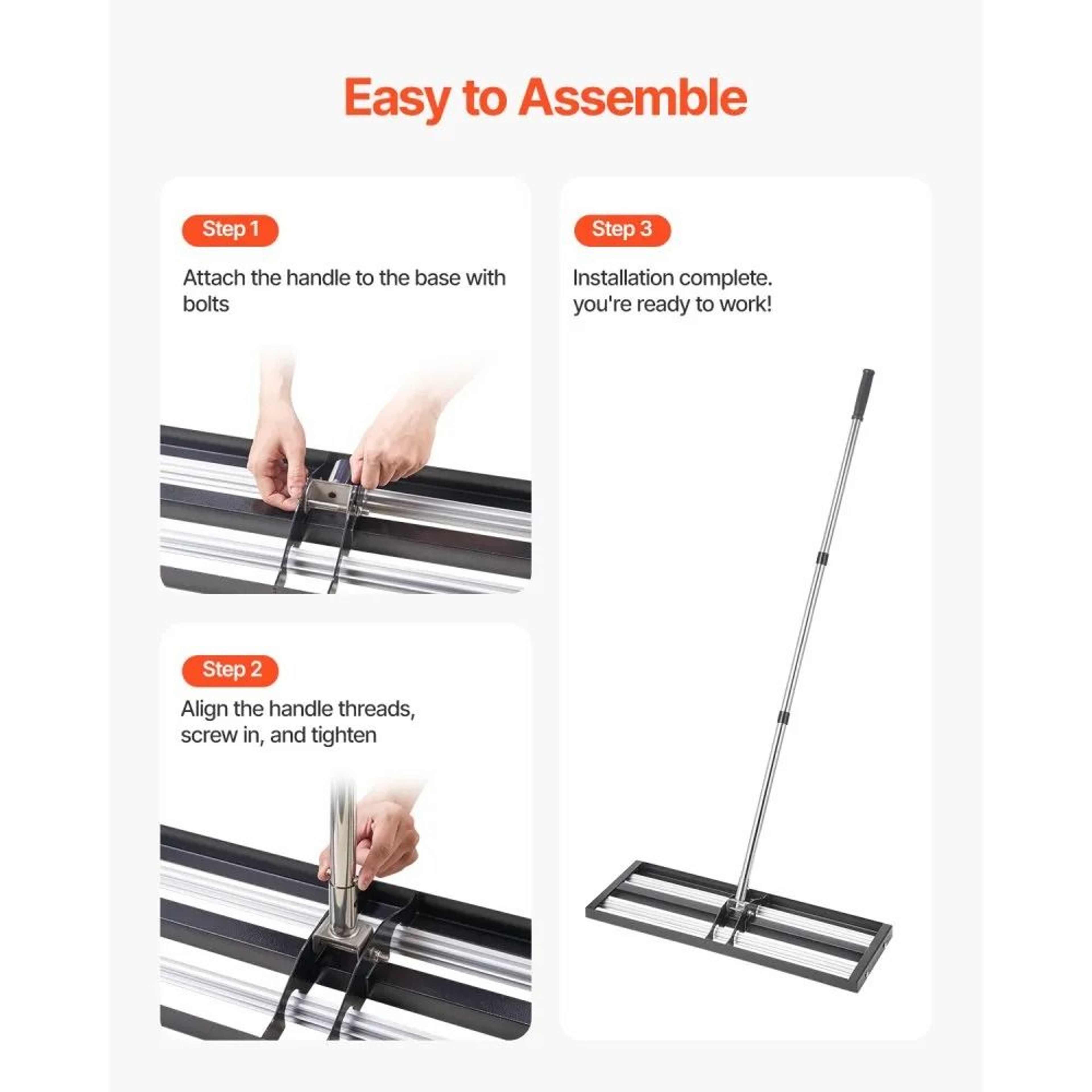 Lawn Leveling Rake With Rollers 30 X 10 Inch Stainless Steel Adjustable Handle 6