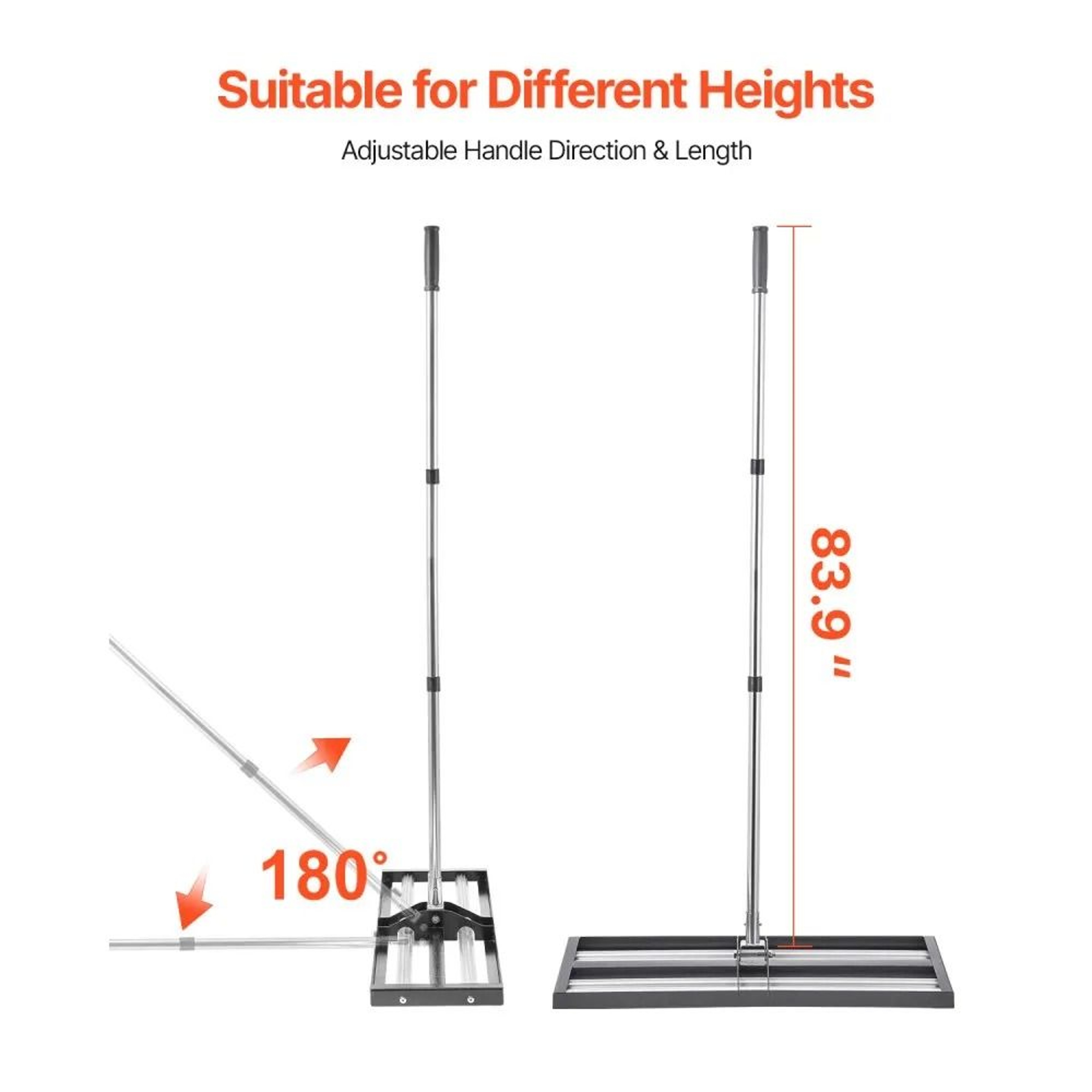 Lawn Leveling Rake With Rollers 30 X 10 Inch Stainless Steel Adjustable Handle 2