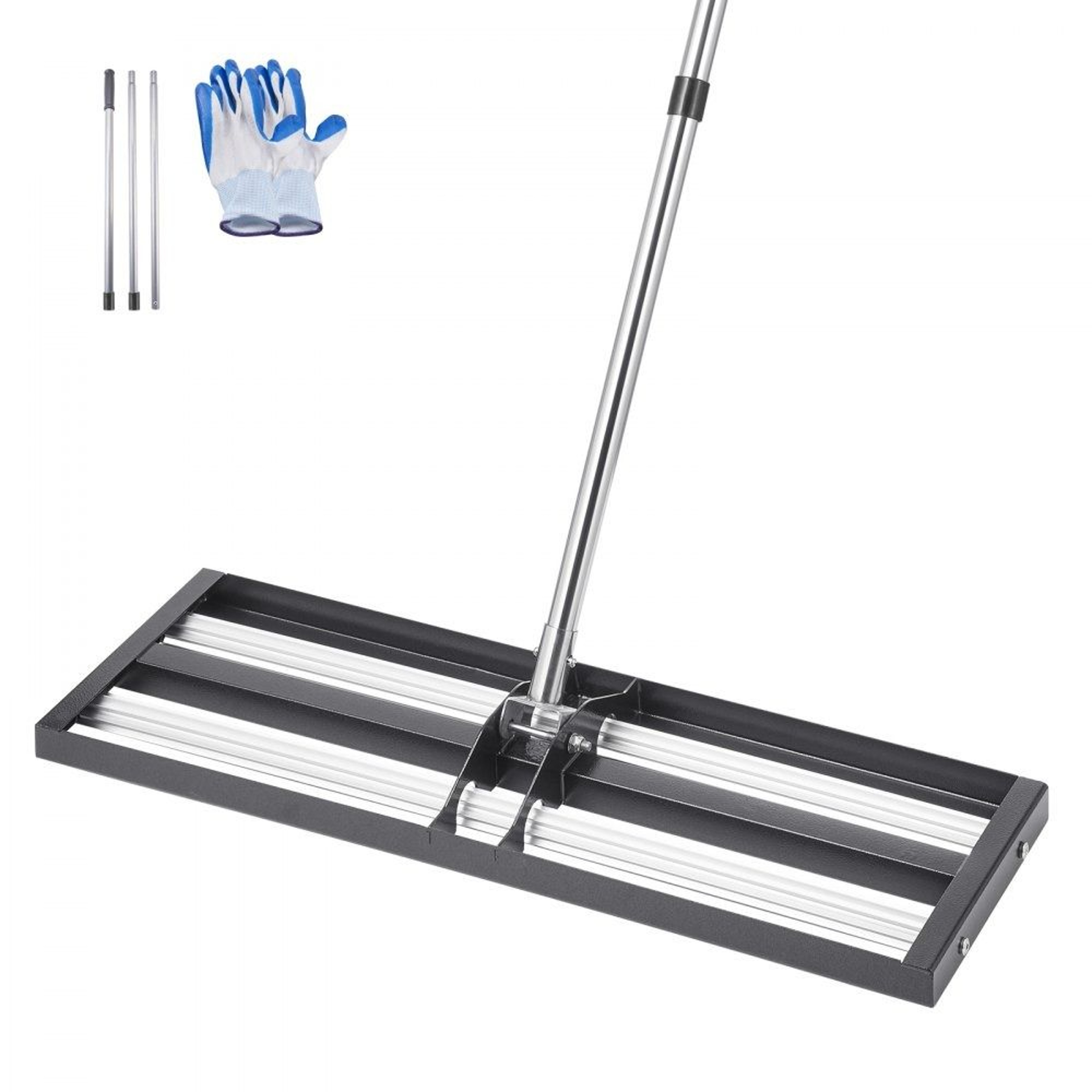 Lawn Leveling Rake With Rollers 30 X 10 Inch Stainless Steel Adjustable Handle 0