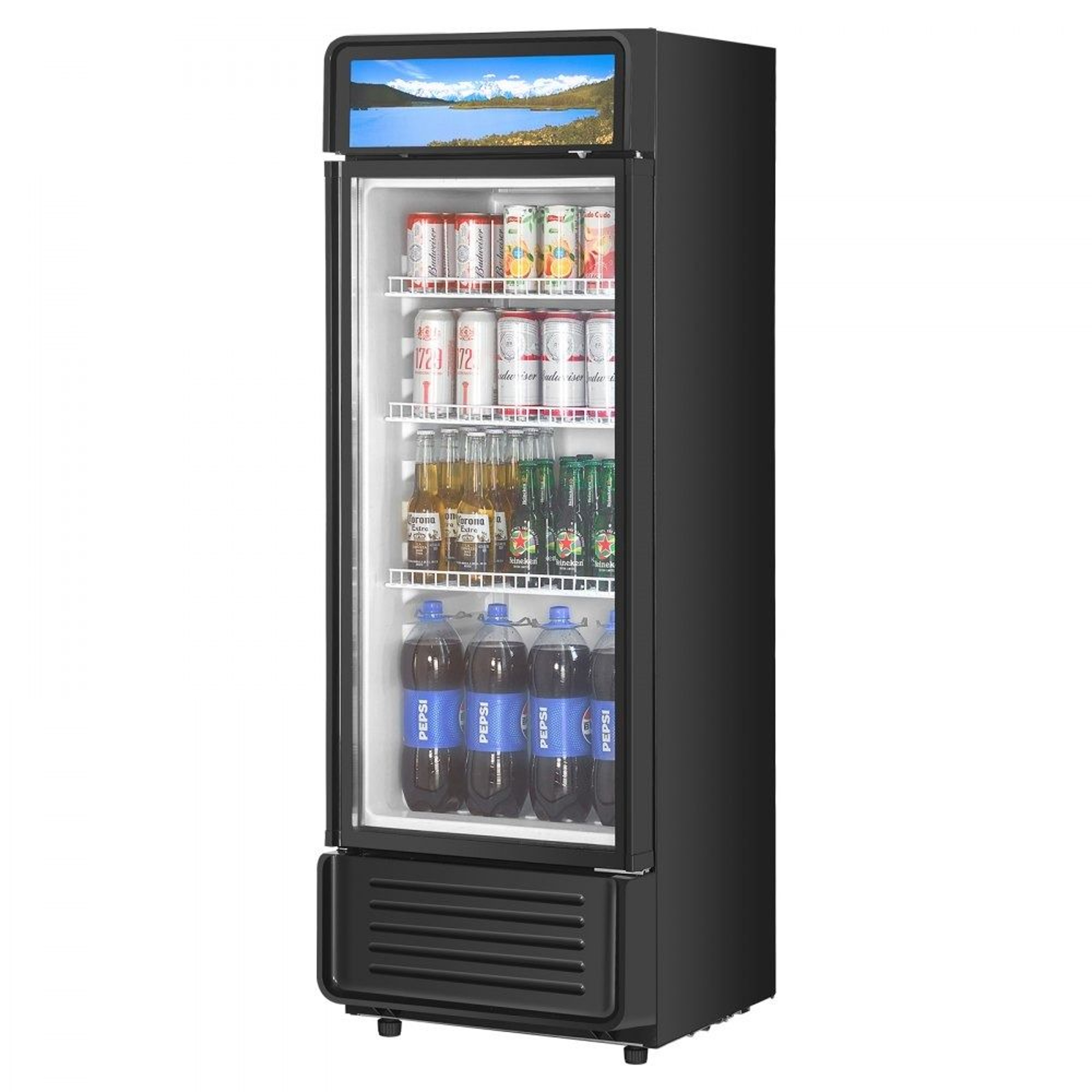 Commercial Beverage Display Refrigerator 69 Cu Ft With Glass Door And LED Lighting 0