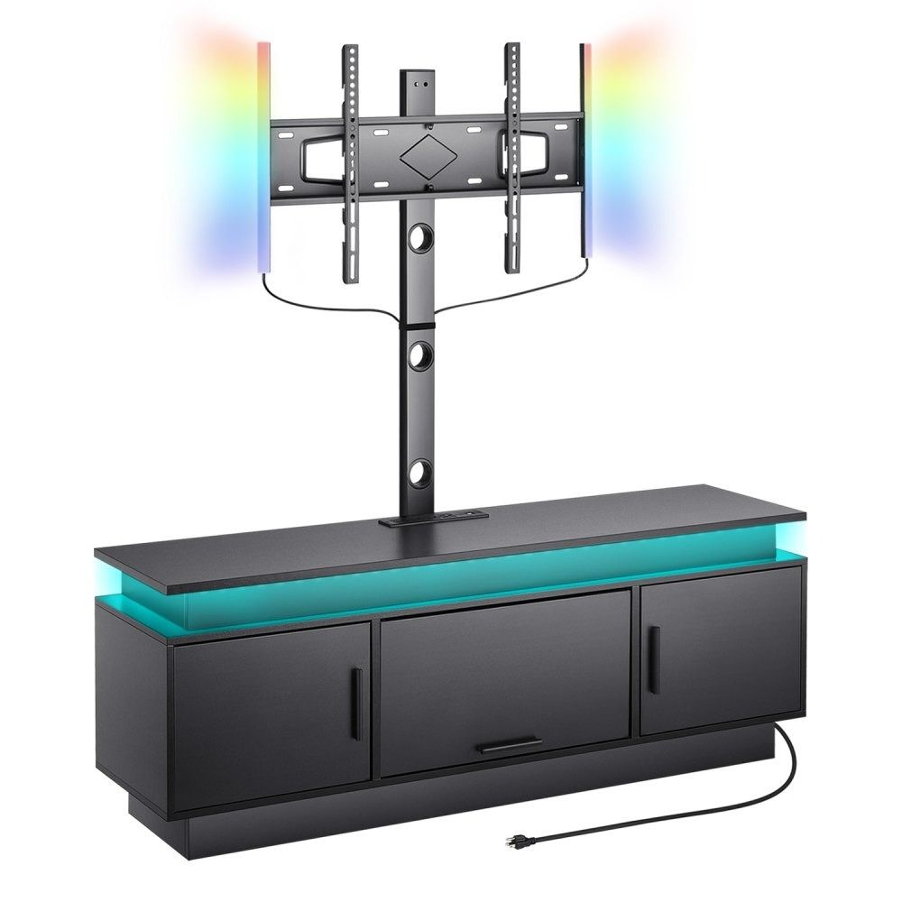 60Inch TV Stand With Mount For 3275 Inch TVs With LED Lights And Power Outlets 0