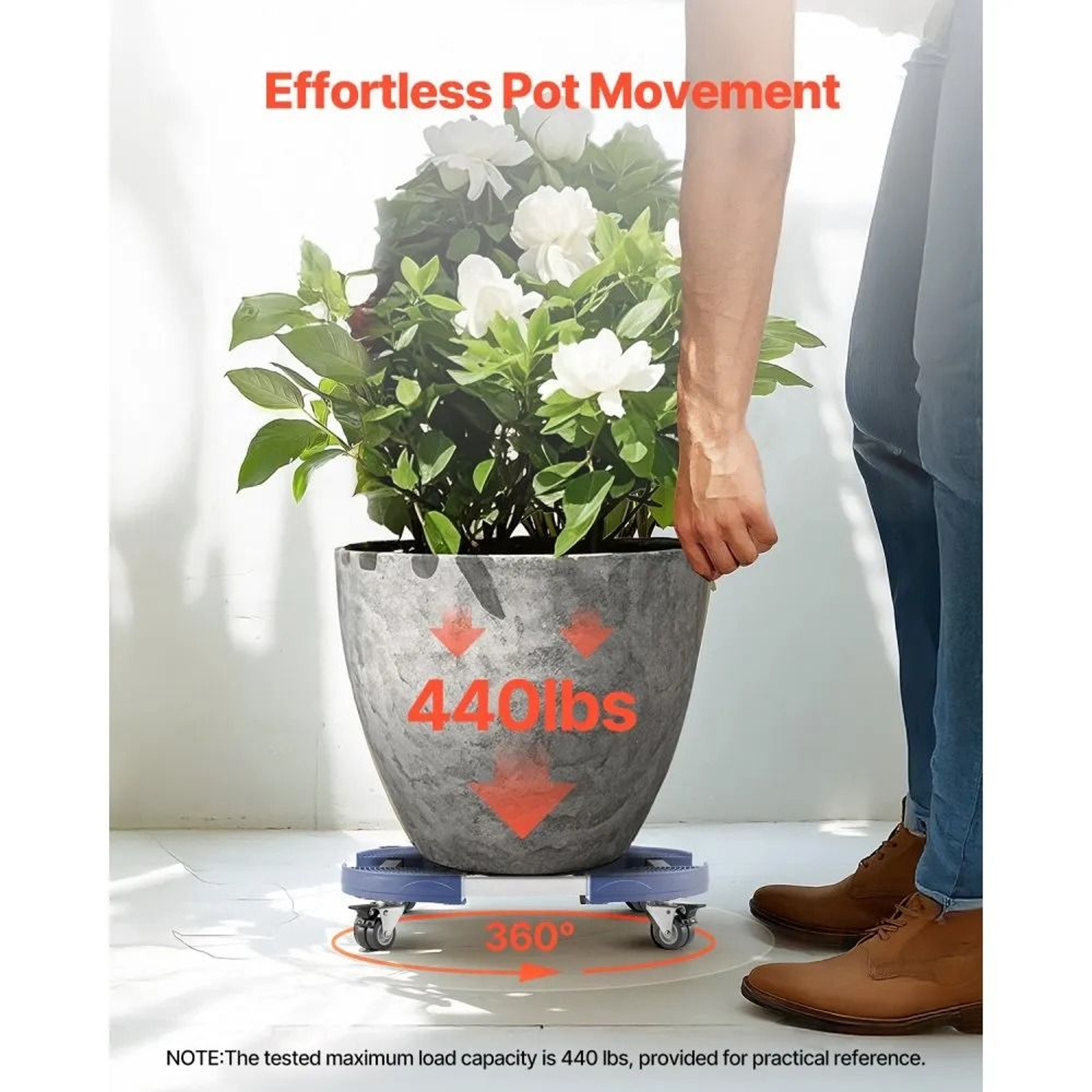 Adjustable Trash Can Dolly With 4 Locking Wheels And 440 Lb Capacity 1