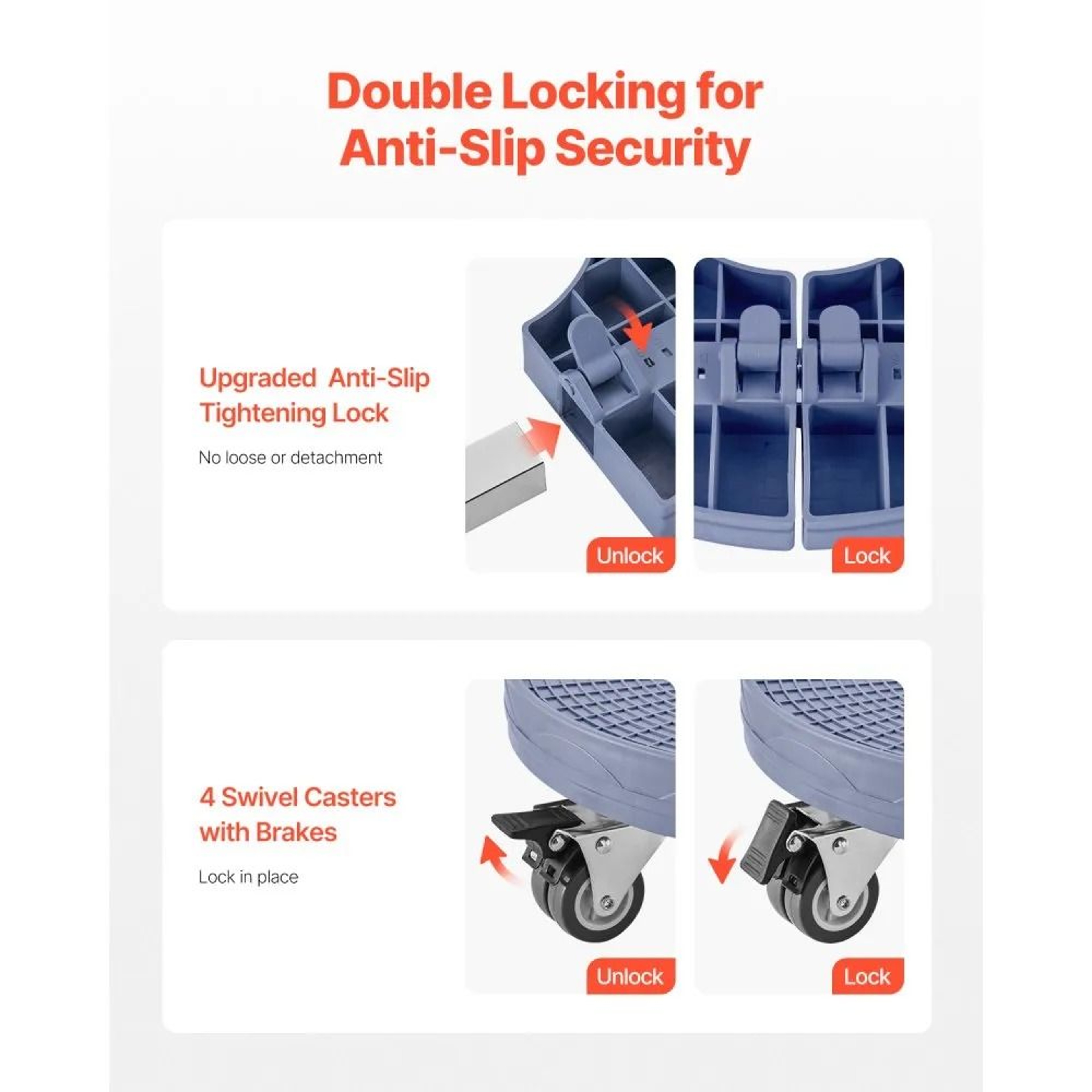 Adjustable Trash Can Dolly With 4 Locking Wheels And 440 Lb Capacity 3