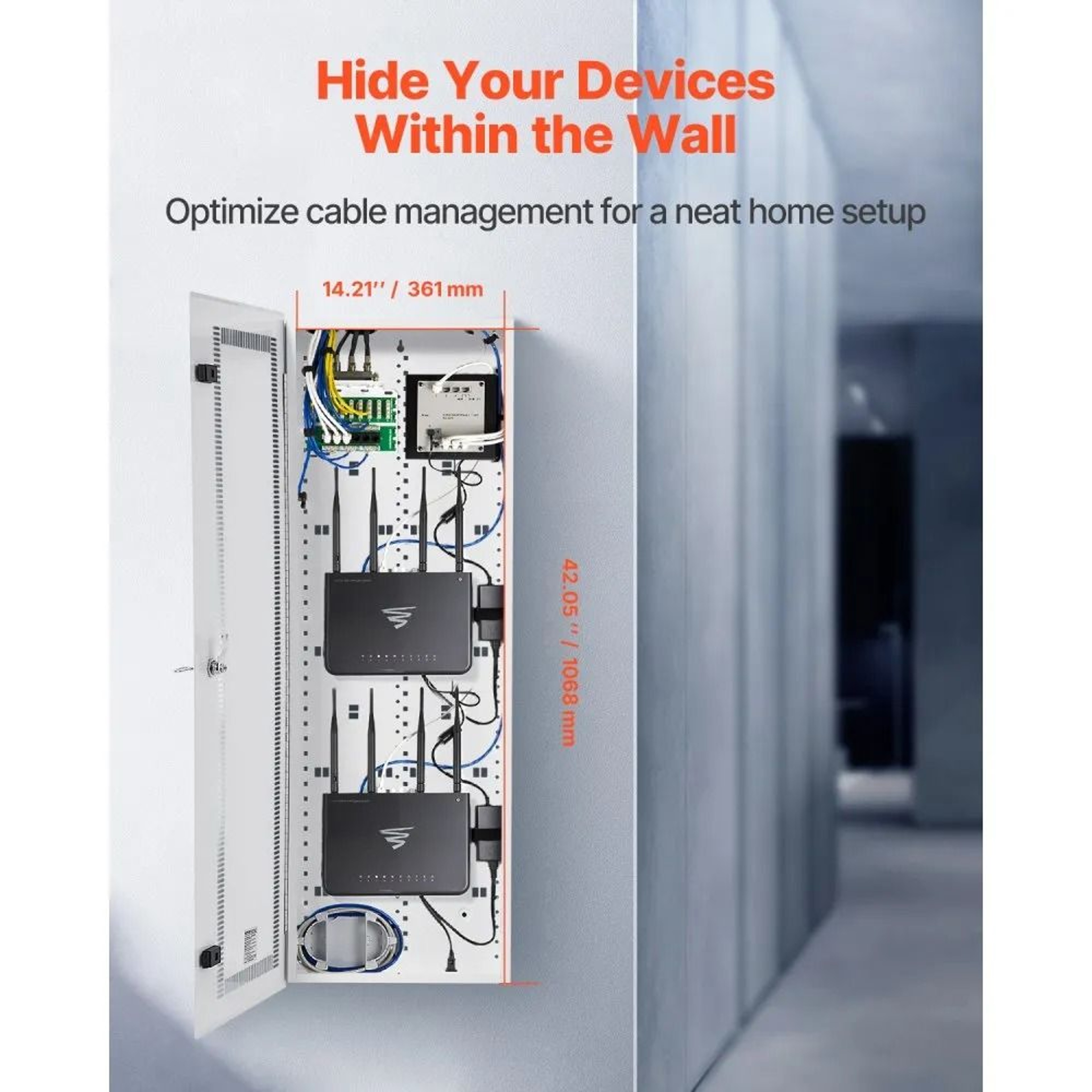 42Inch Structured Media Enclosure With Vented Hinged Door And Key Lock 4