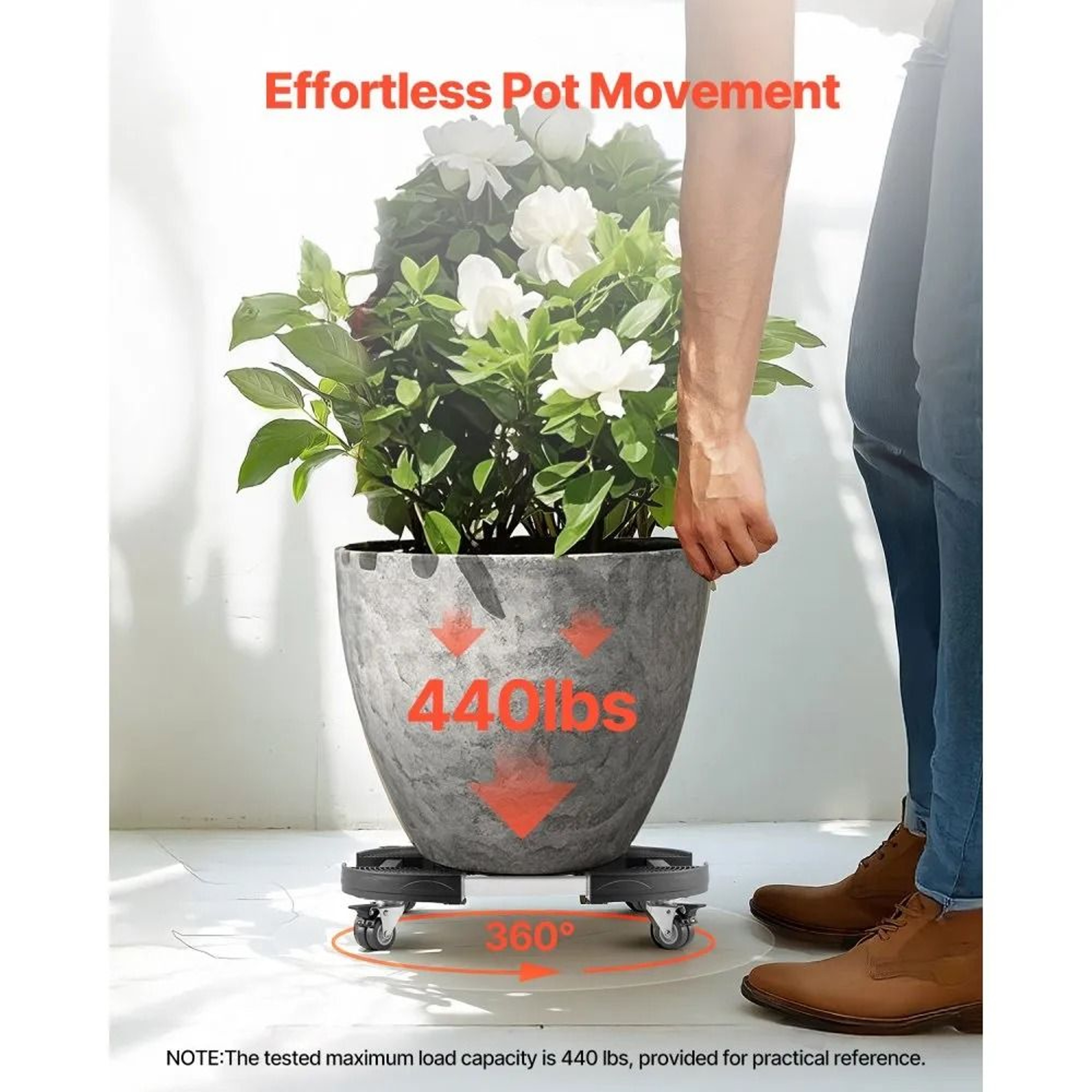 Adjustable Trash Can Dolly With Locking Wheels And 440 Lb Capacity 1