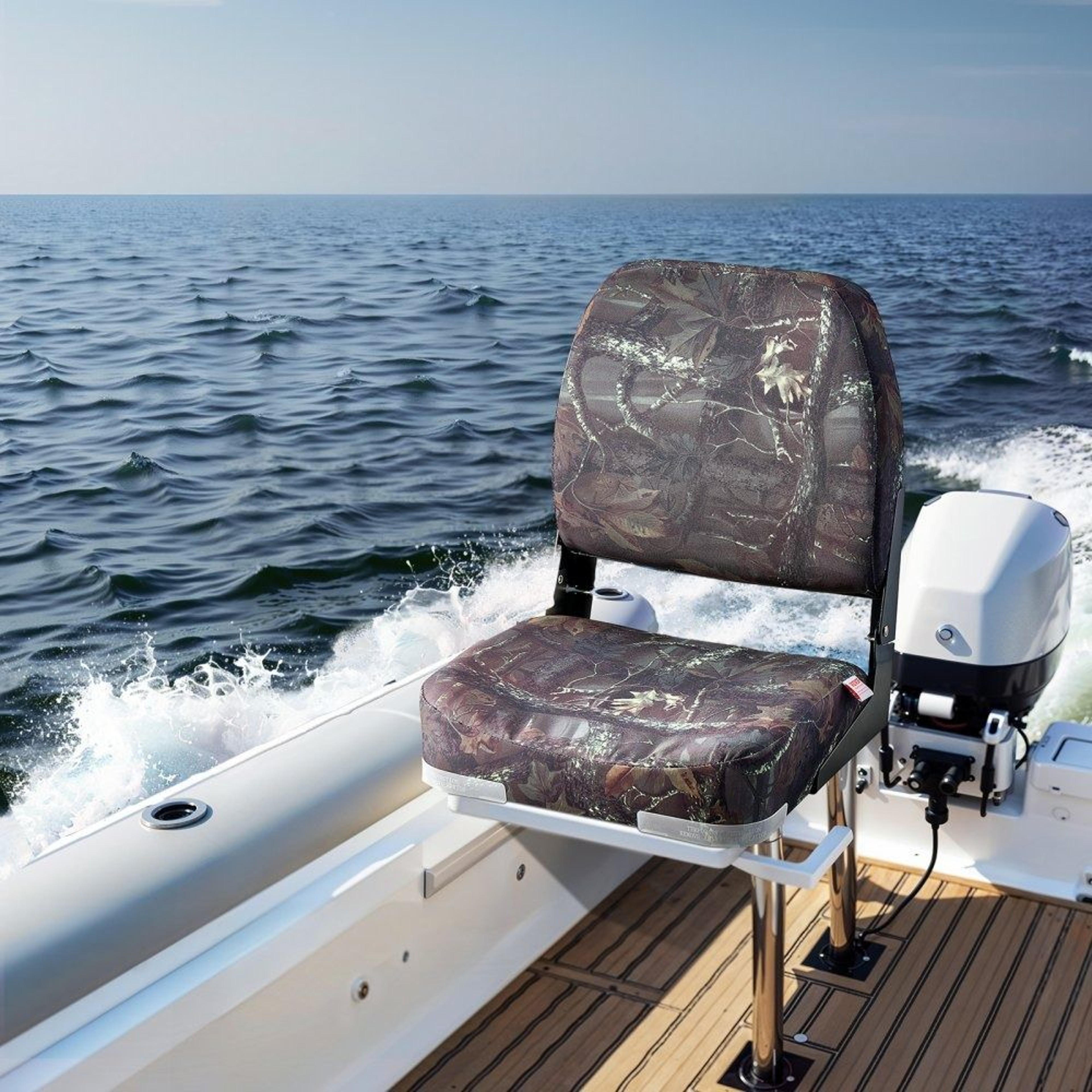 Folding Fishing Boat Seats With Thick Foam Cushions And Camouflage Finish  2 Pack 6
