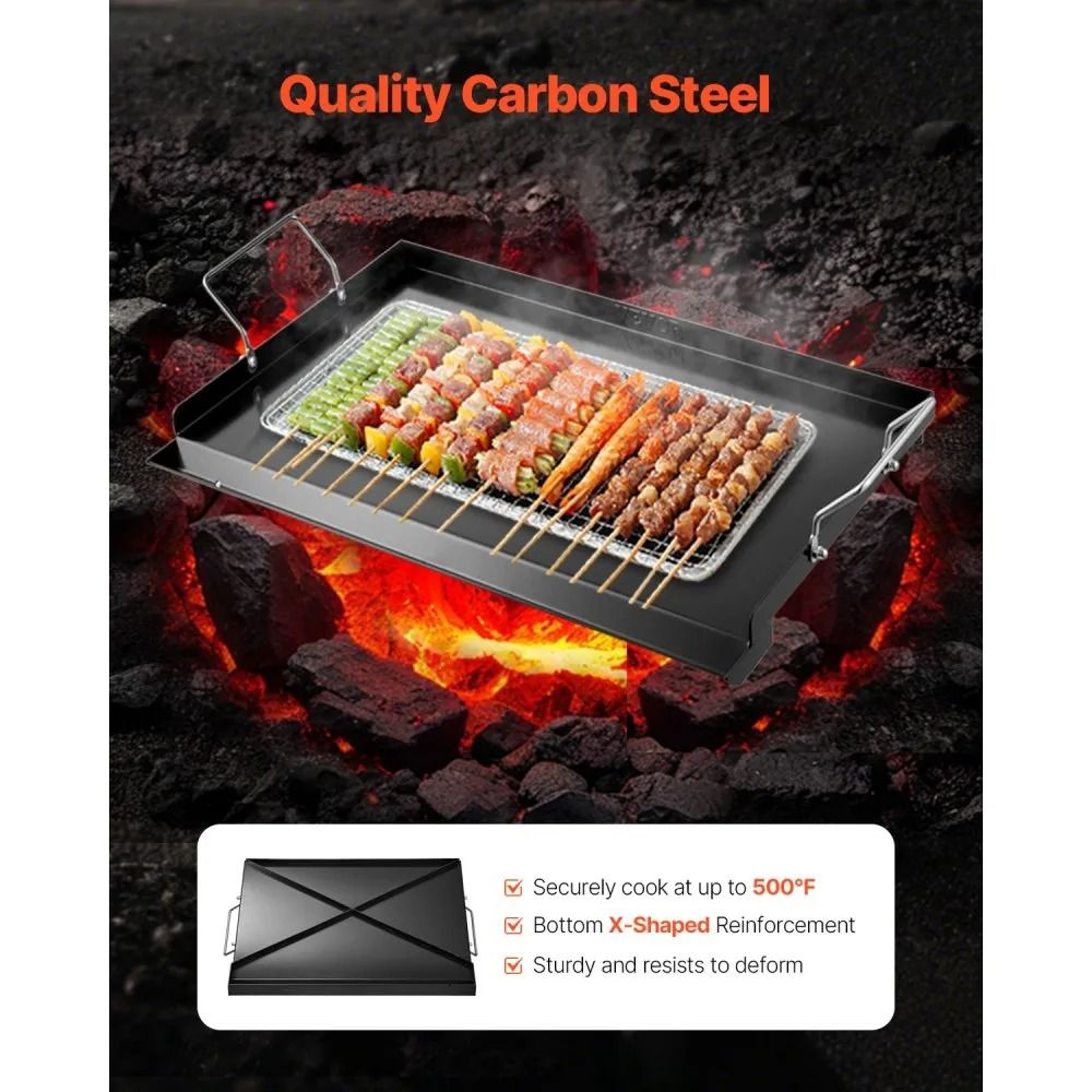 24Inch Carbon Steel Griddle Flat Top Grill Plate With Nonstick Coating 1
