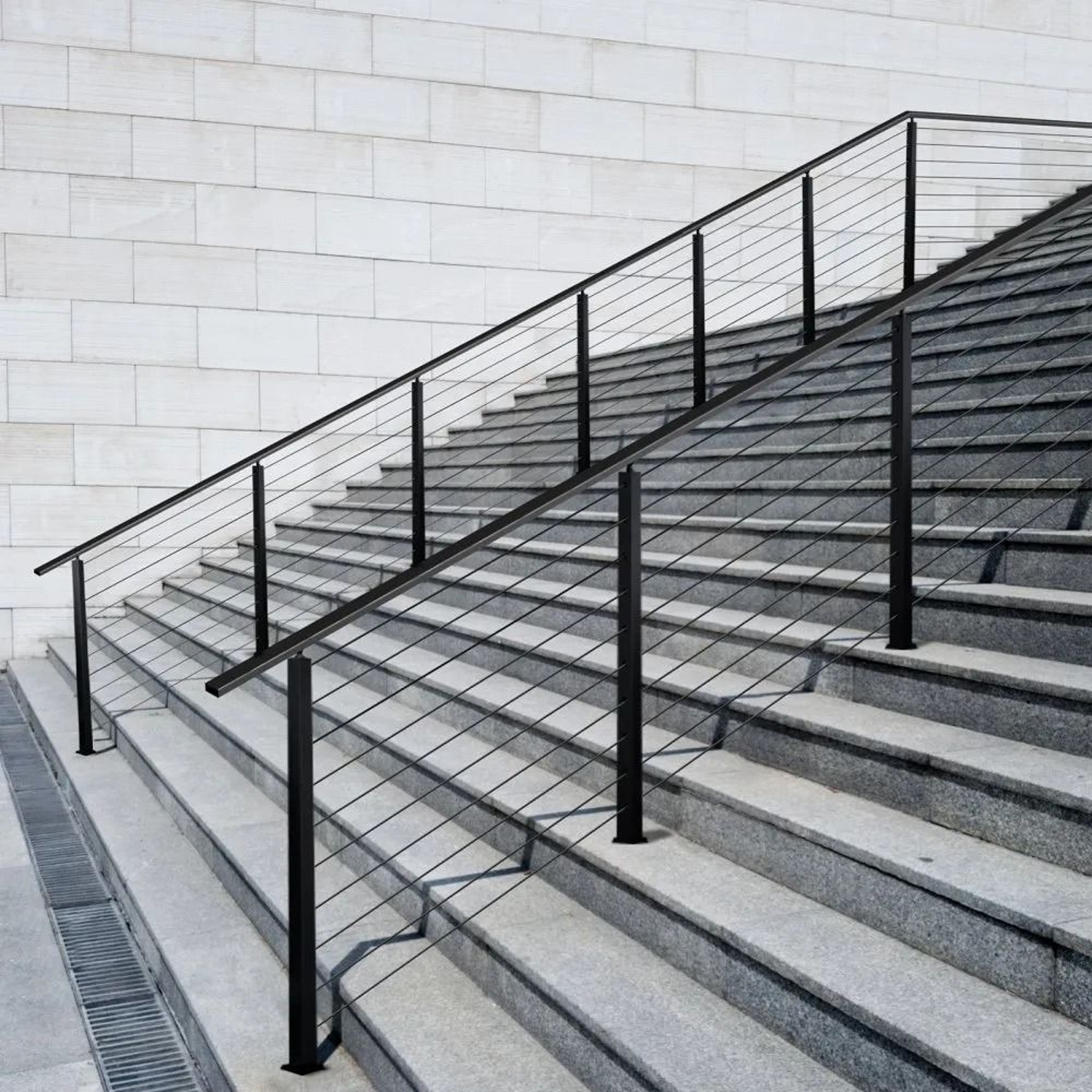 36Inch Stainless Steel Cable Railing Post With 30 Angled Holes And Brackets 6