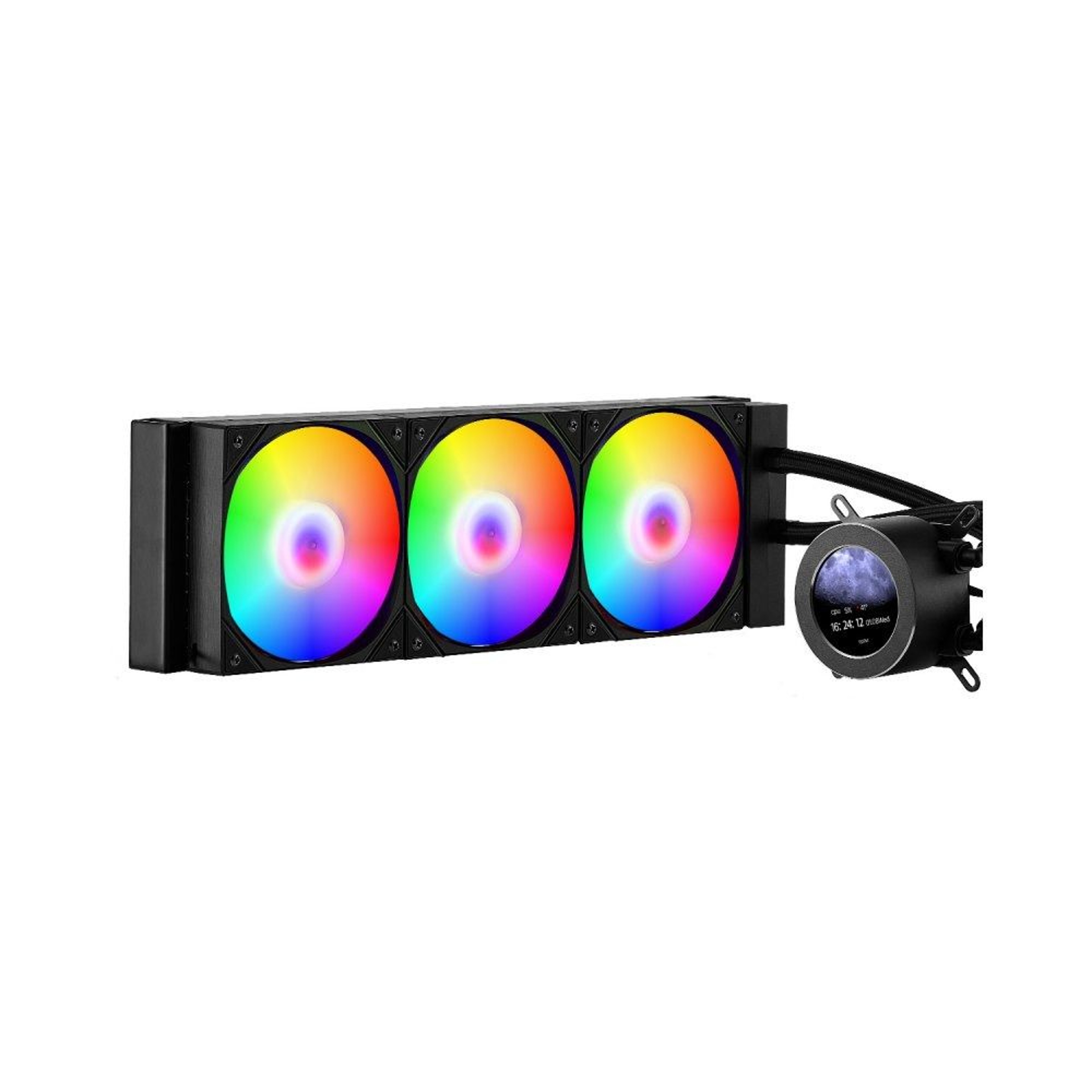 AIO CPU Liquid Cooler With 21Inch LCD Display And Triple 120mm PWM Fans 0