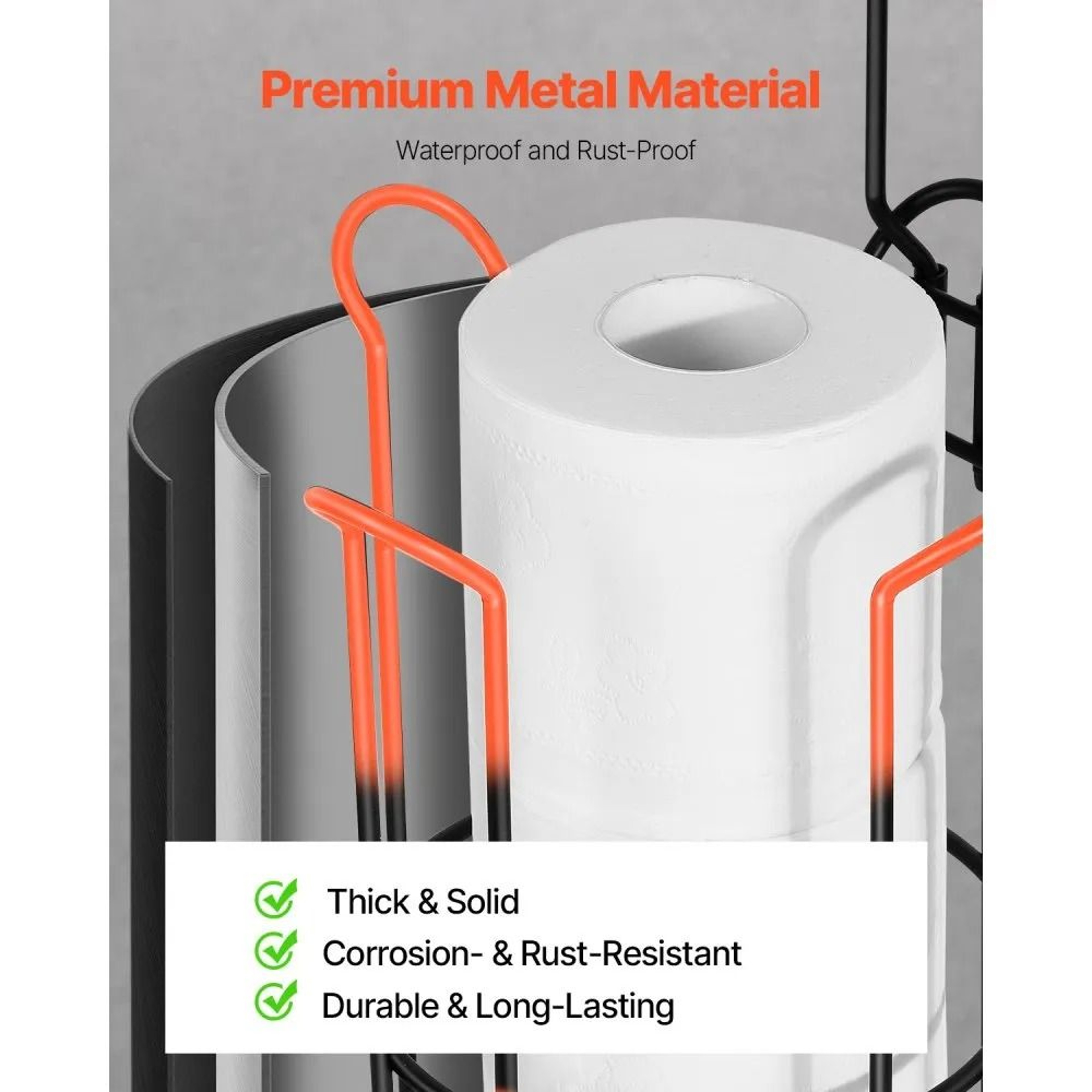 Freestanding Toilet Paper Holder With Shelf And 4Roll Storage Matte Black 1