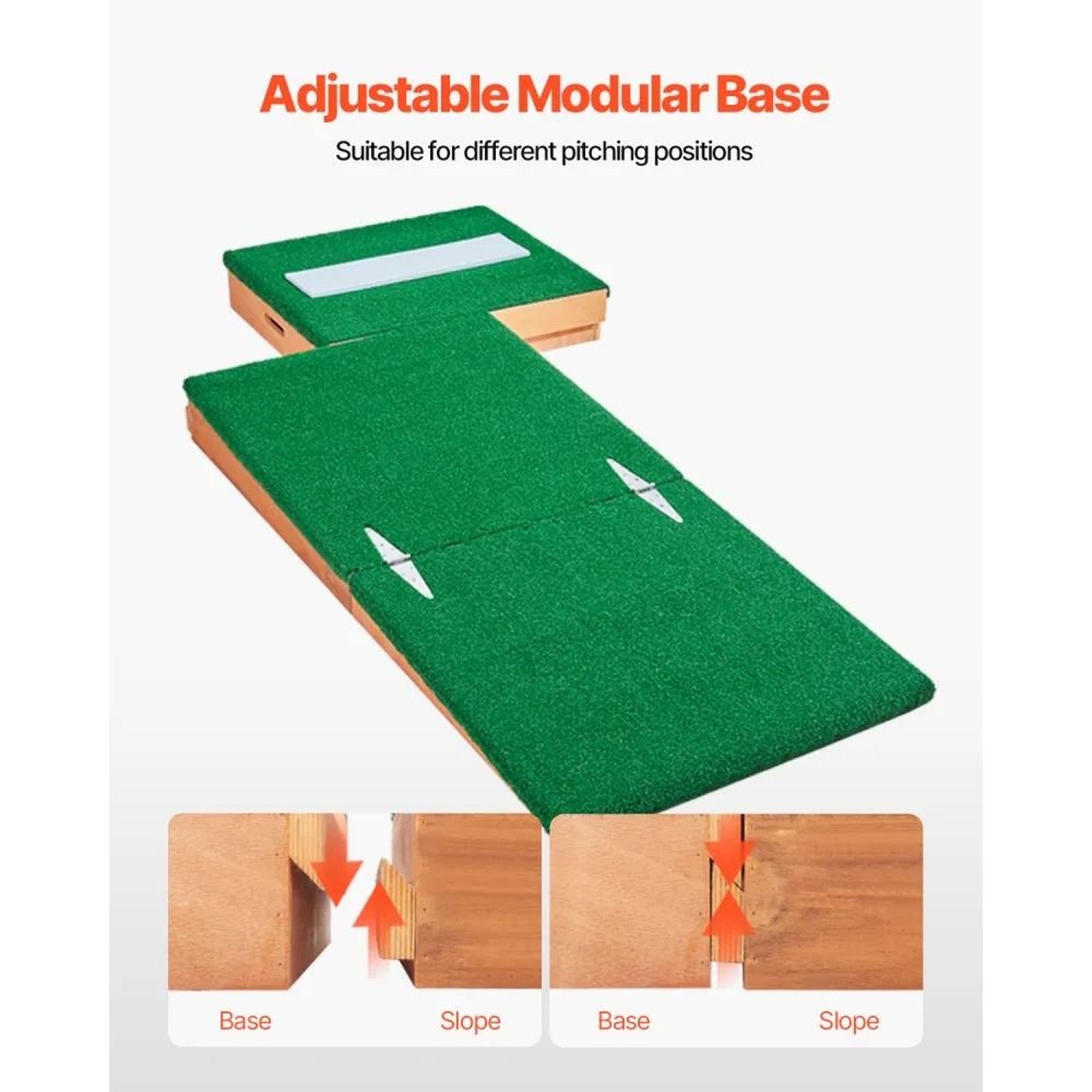 Portable Baseball Pitching Mound 85 Inch With Adjustable Base And Turf Surface 4