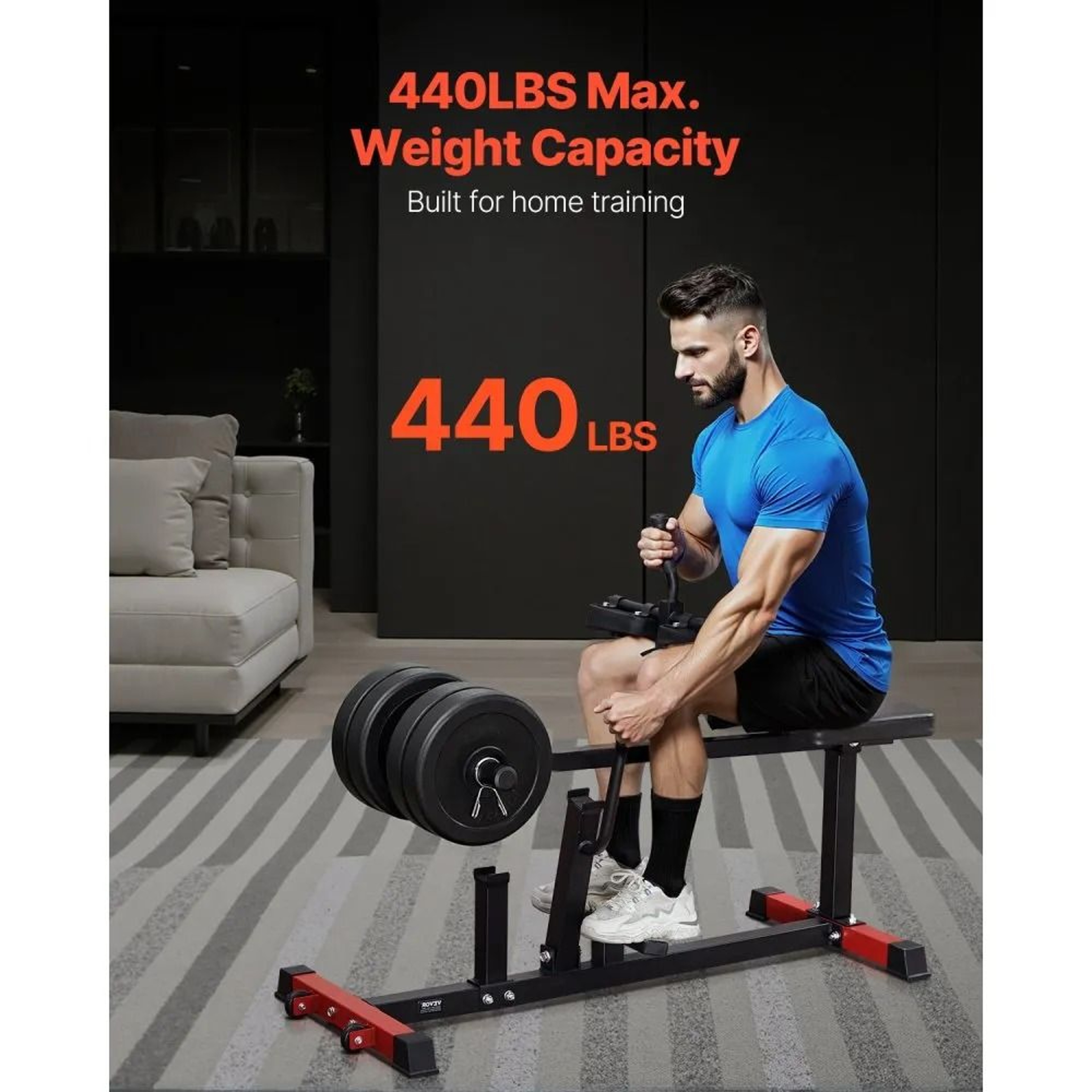 Seated Calf Raise Machine With 440 Lb Capacity And Adjustable Leg Support 1