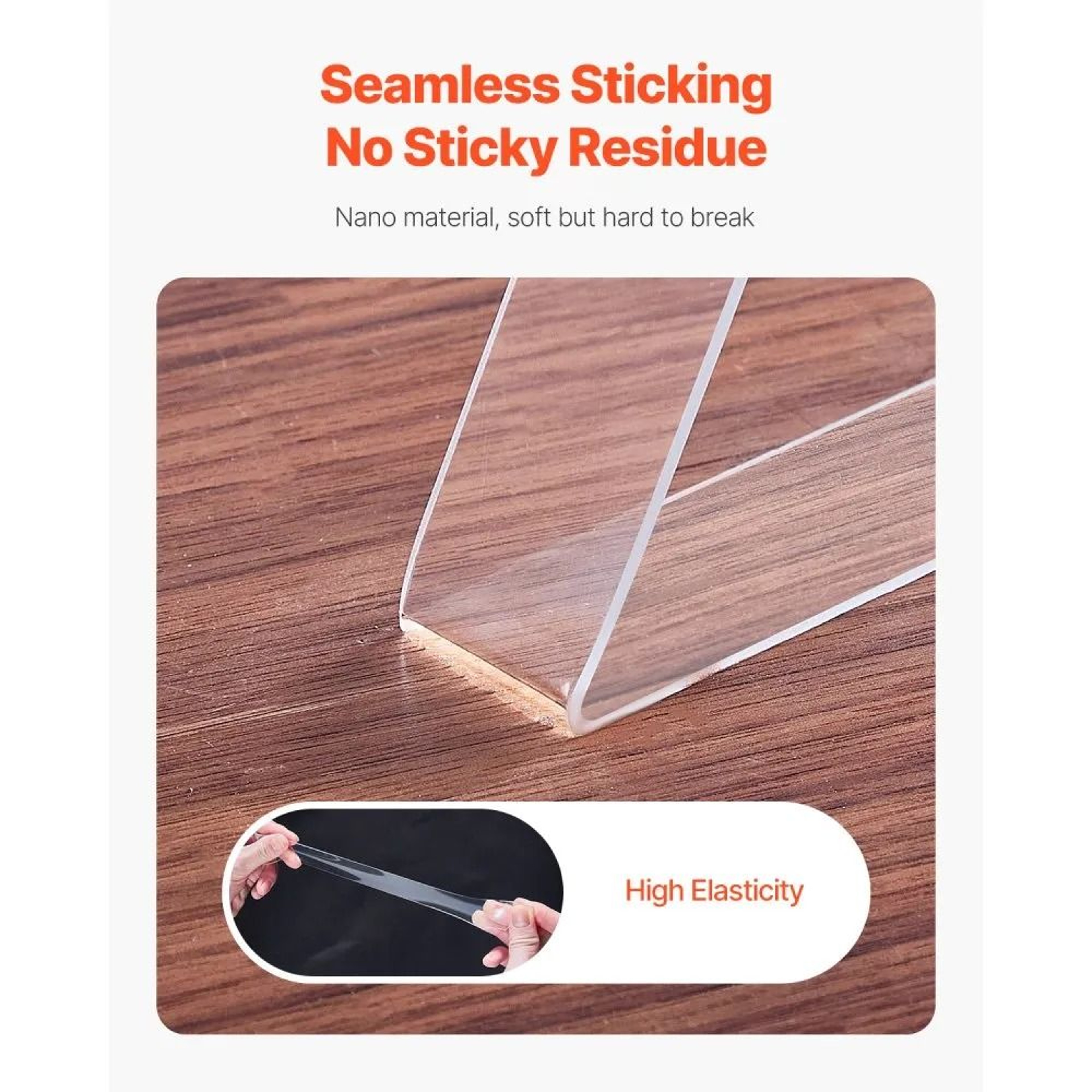 Heavy Duty Double Sided Nano Mounting Tape Clear Washable And Reusable 4